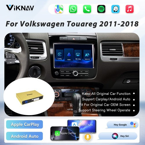 Viknav linux system wireless carplay android auto decoder box for Volkswagen Touareg 2011-2018 GPS Navigatipn Original Car Radio Screen