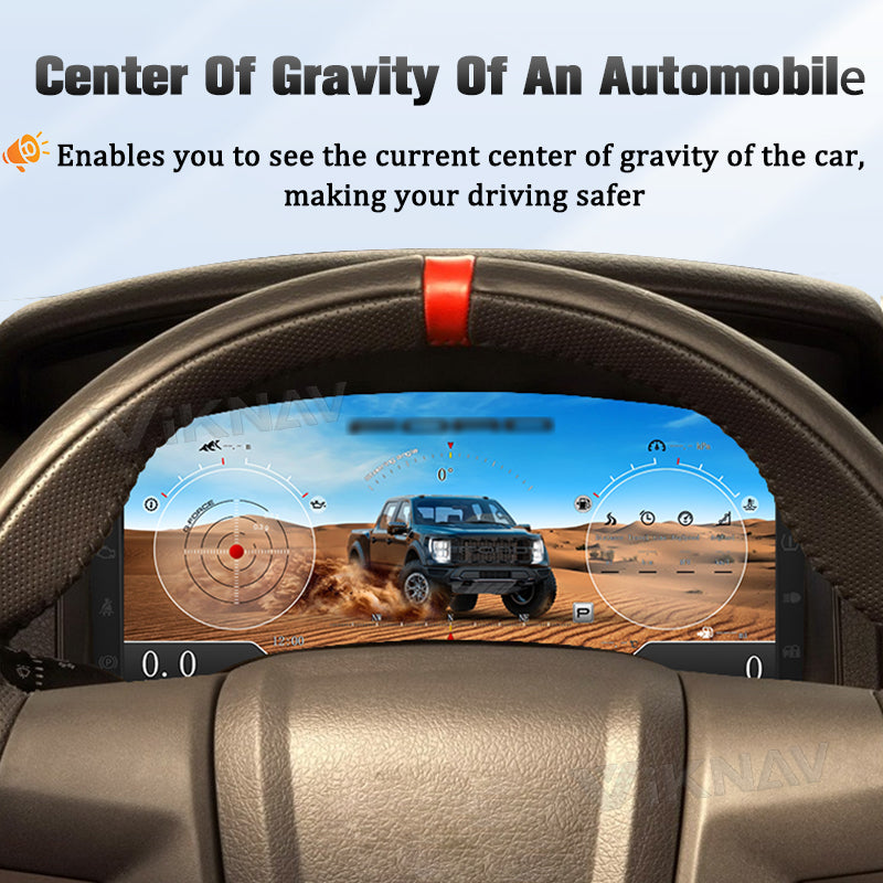 Viknav 14.4 Inch Car Radio Android and Digital Cluster Dashboard Panel Speedometer For Ford F150 Raptor 2015-2022 Stereo Wireless Carplay Android Auto Touch Screen GPS Navigation Multimedia Player