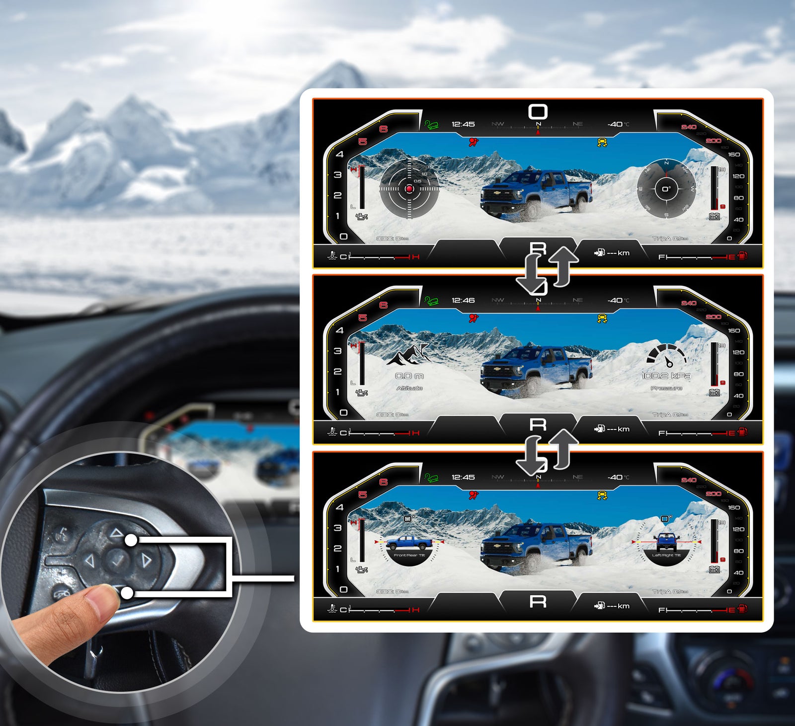 One-Touch Switch to Professional Off-Road View