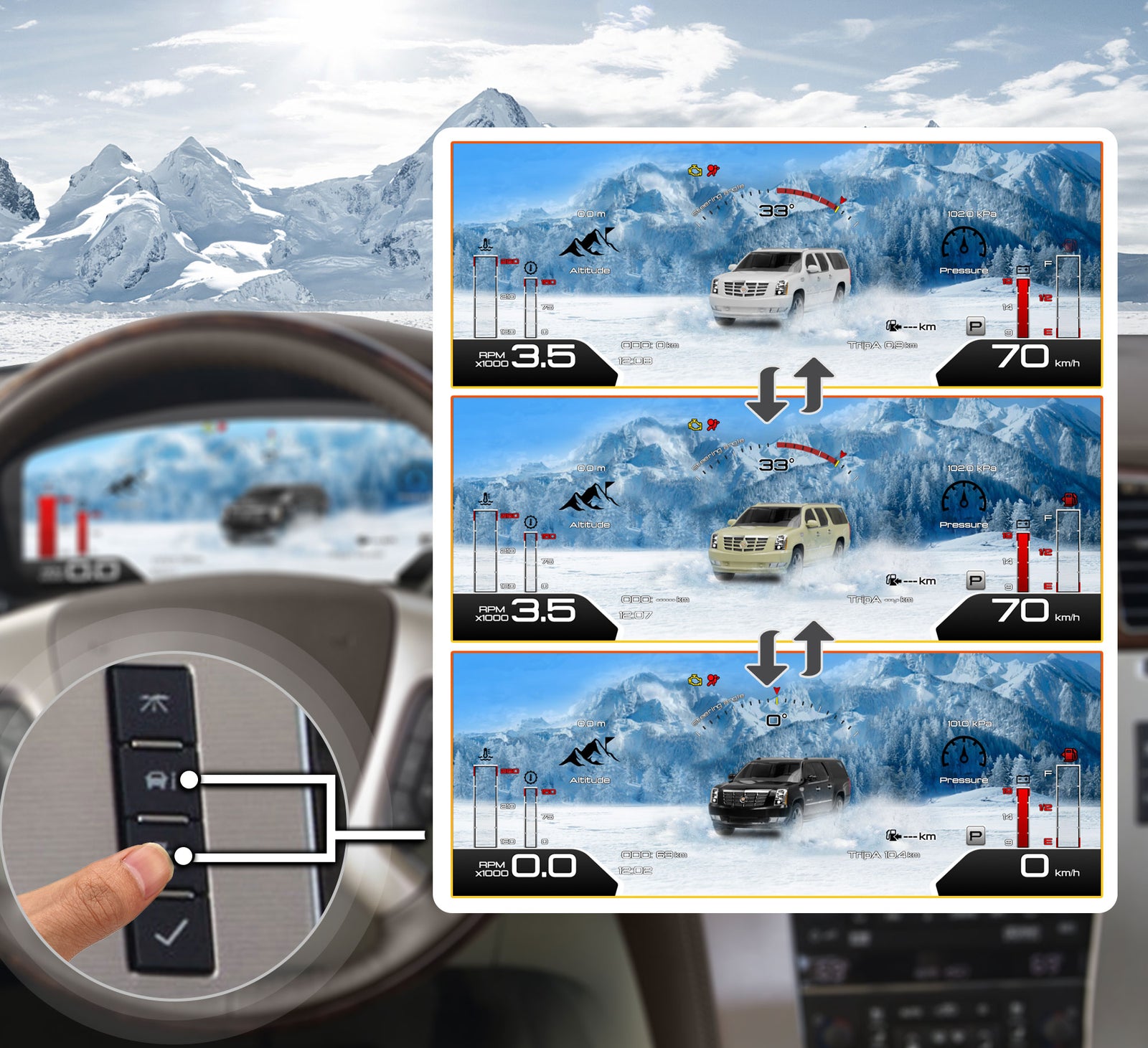 One-Touch Switch to Professional Off-Road View