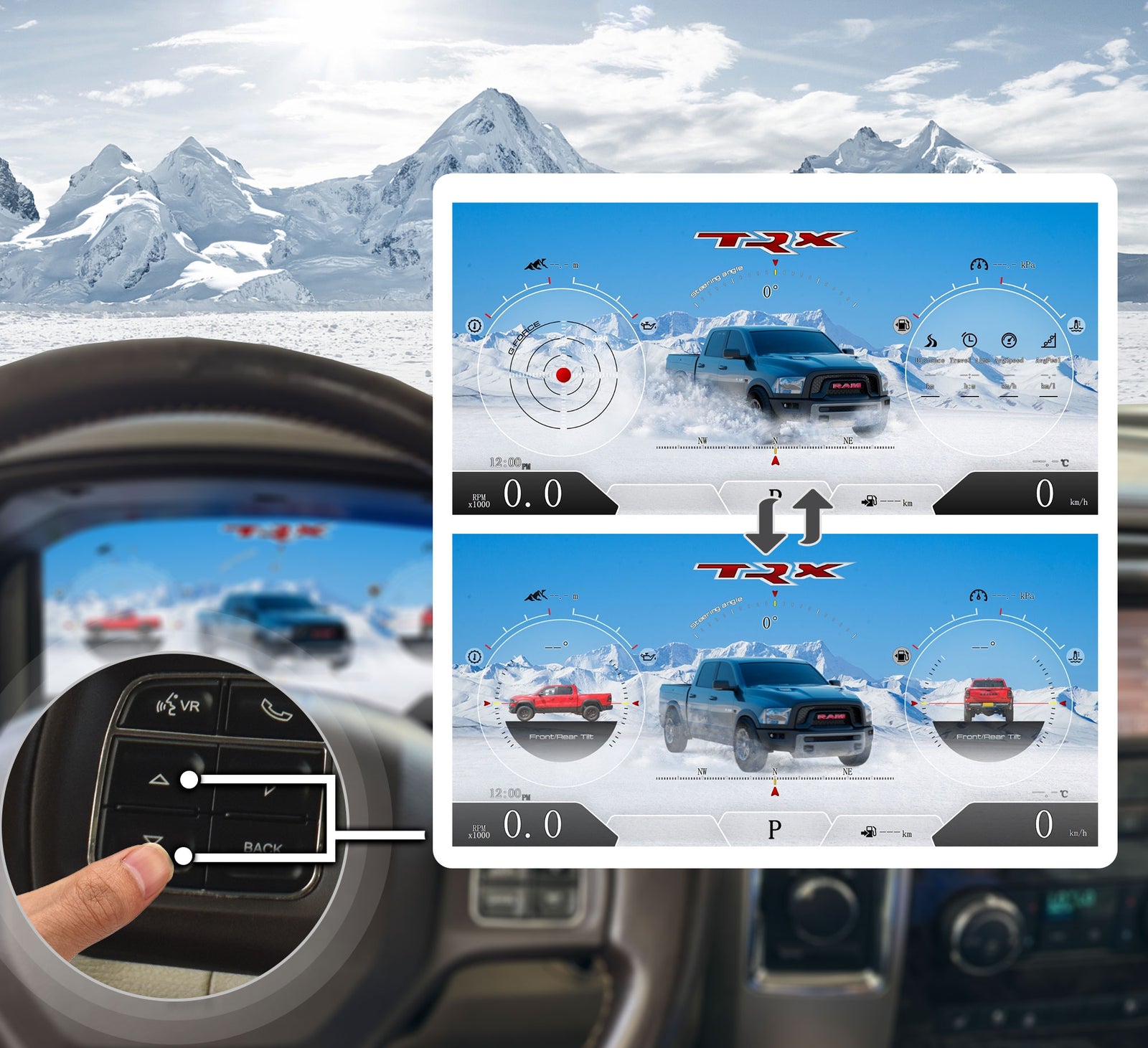 One-Touch Switch to Professional Off-Road View
