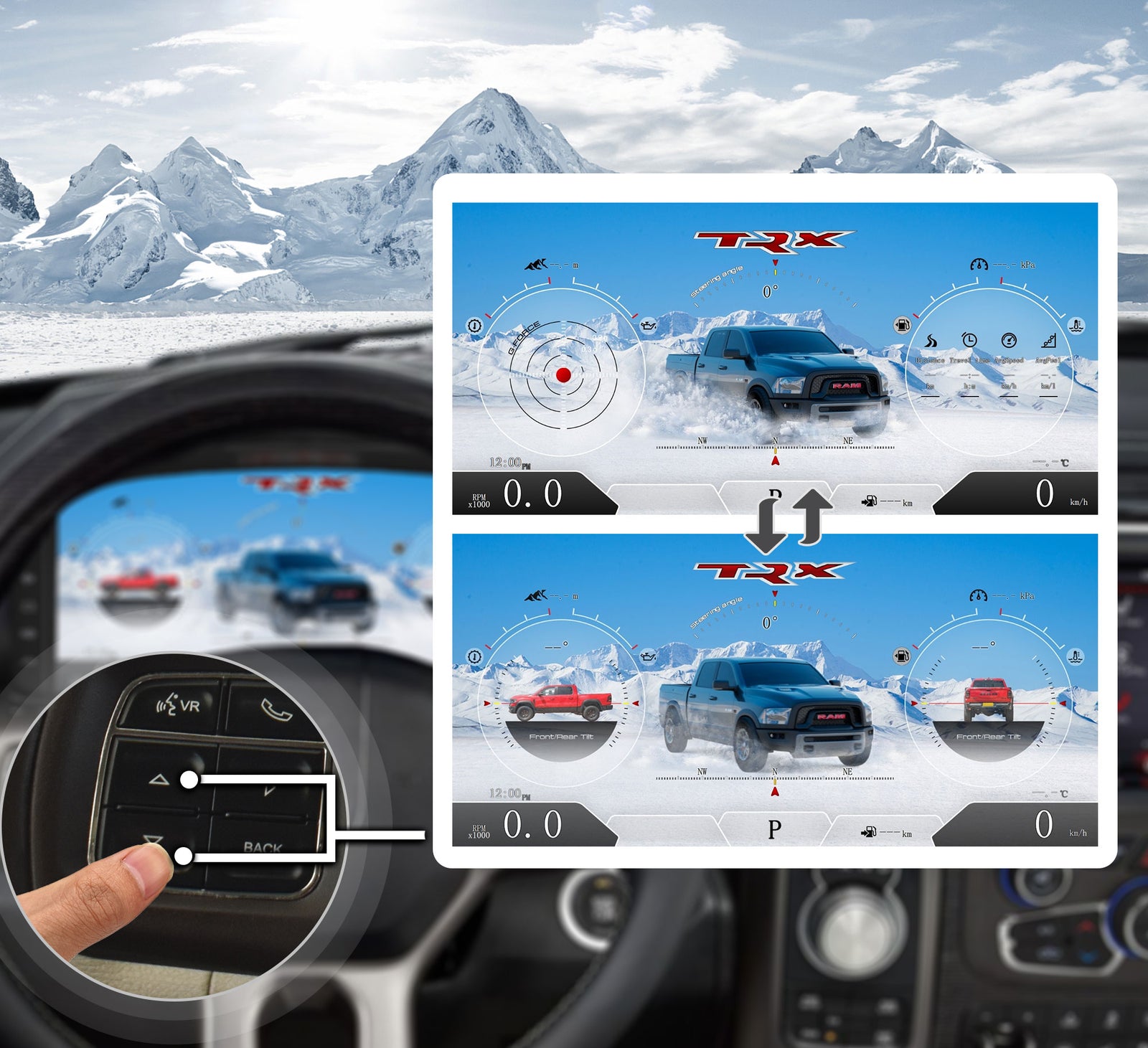 One-Touch Switch to Professional Off-Road View