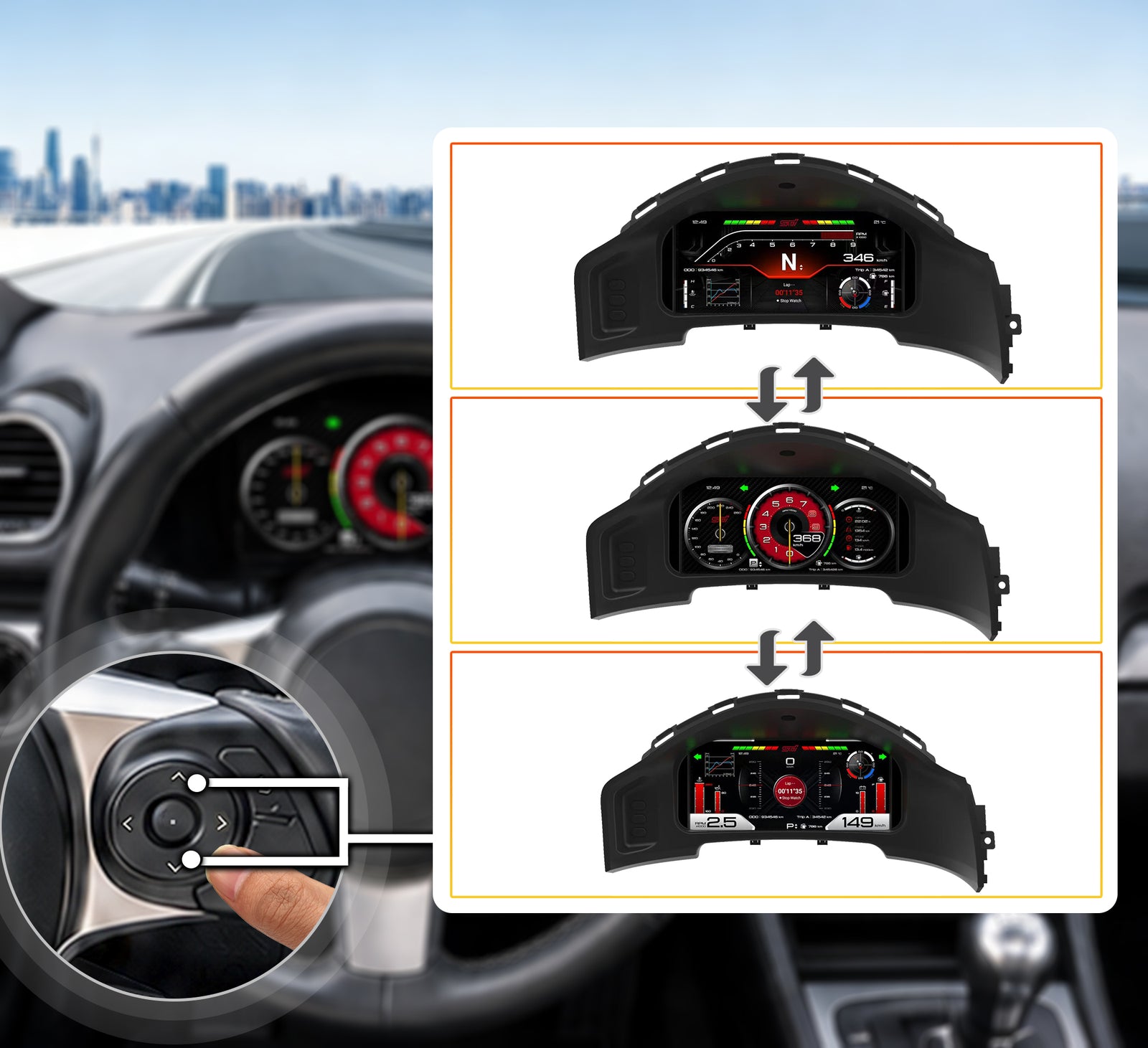 One-Touch Switch to Professional Off-Road View