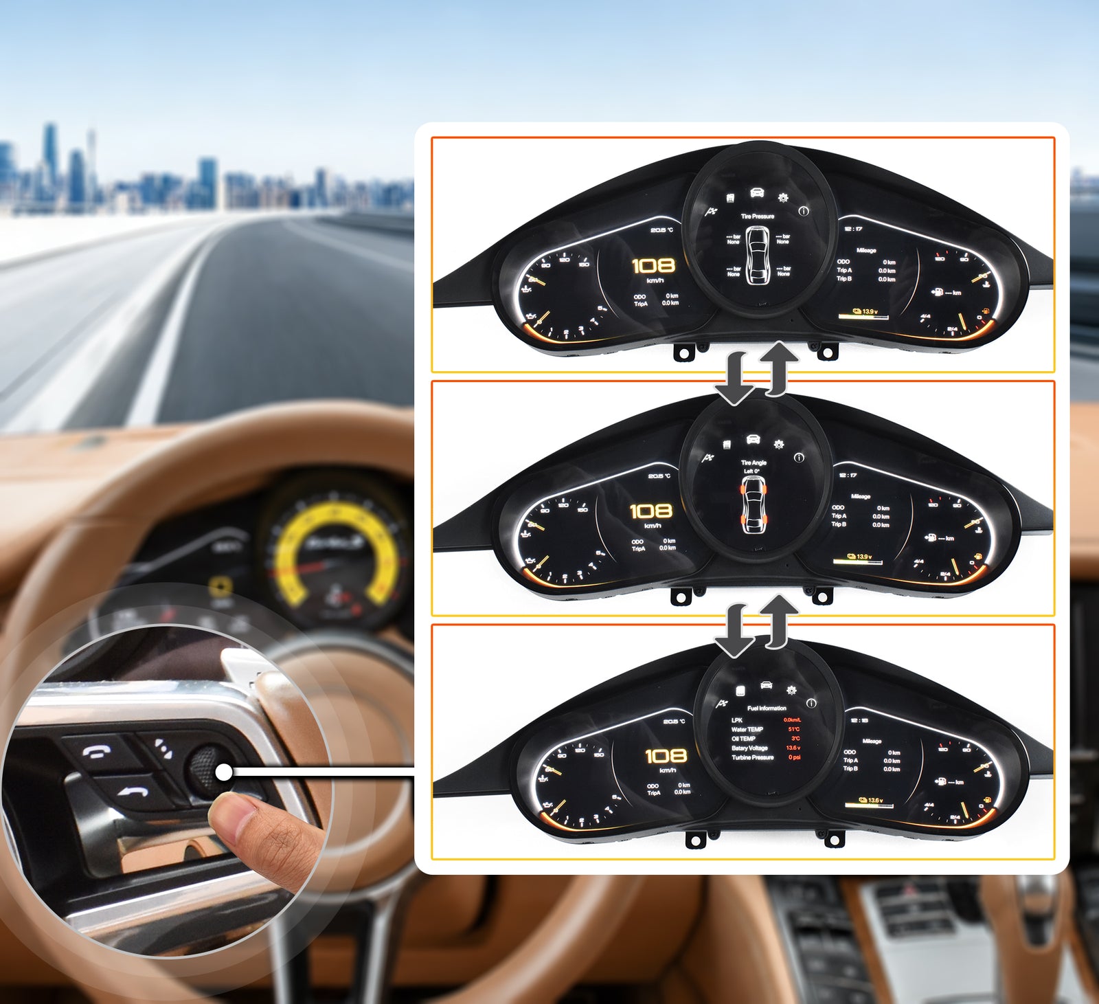 One-Touch Switch to Professional Off-Road View