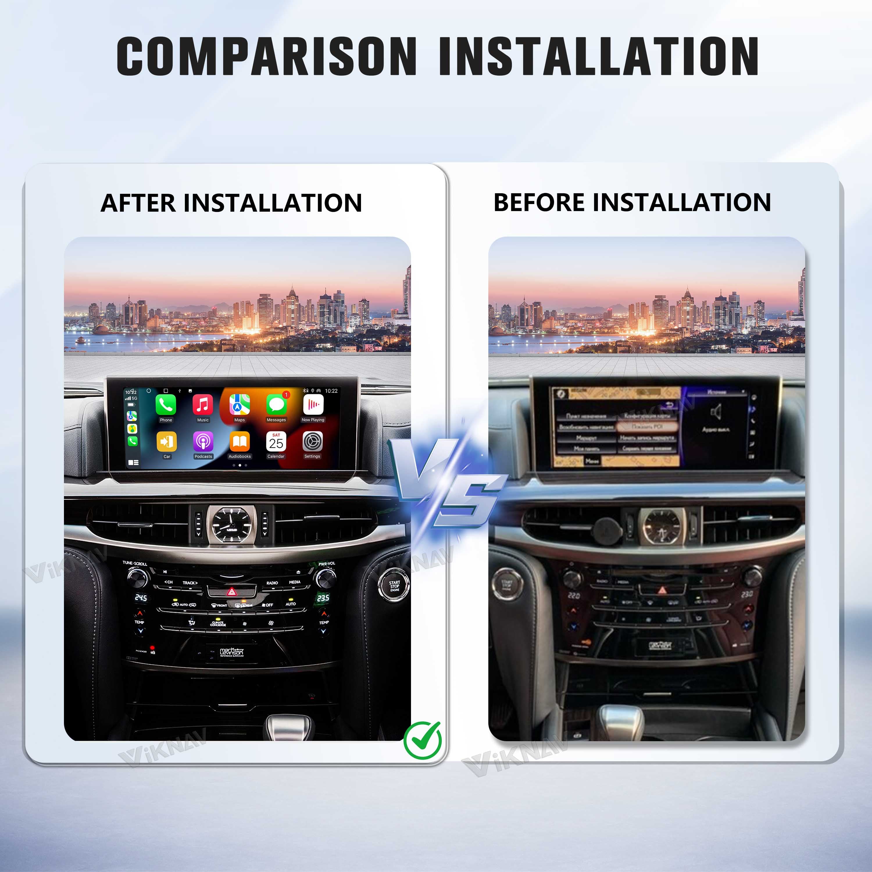 VIKNAV Wireless CarPlay Android Auto Decoder Linux Interface Box Upgrade for Lexus LX 570 2009-2021