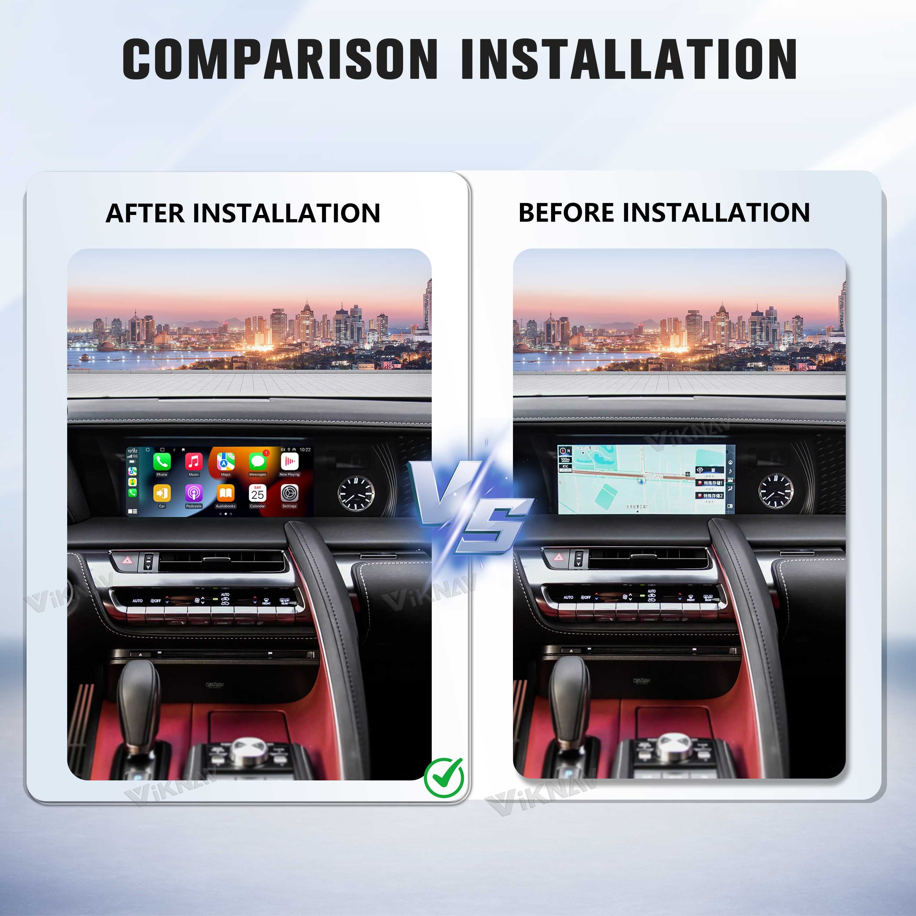 VIKNAV Wireless CarPlay Android Auto Decoder Linux Interface Box Upgrade for Lexus LC500 2018-2020
