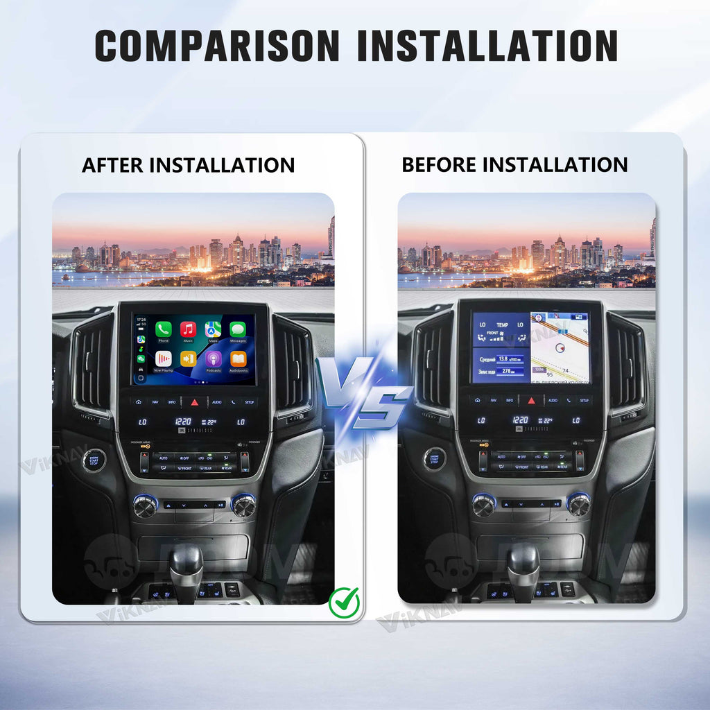 VIKNAV Wireless CarPlay Android Auto Decoder Linux Interface Box Upgrade for Toyota Land Cruiser LC200 2007–2021