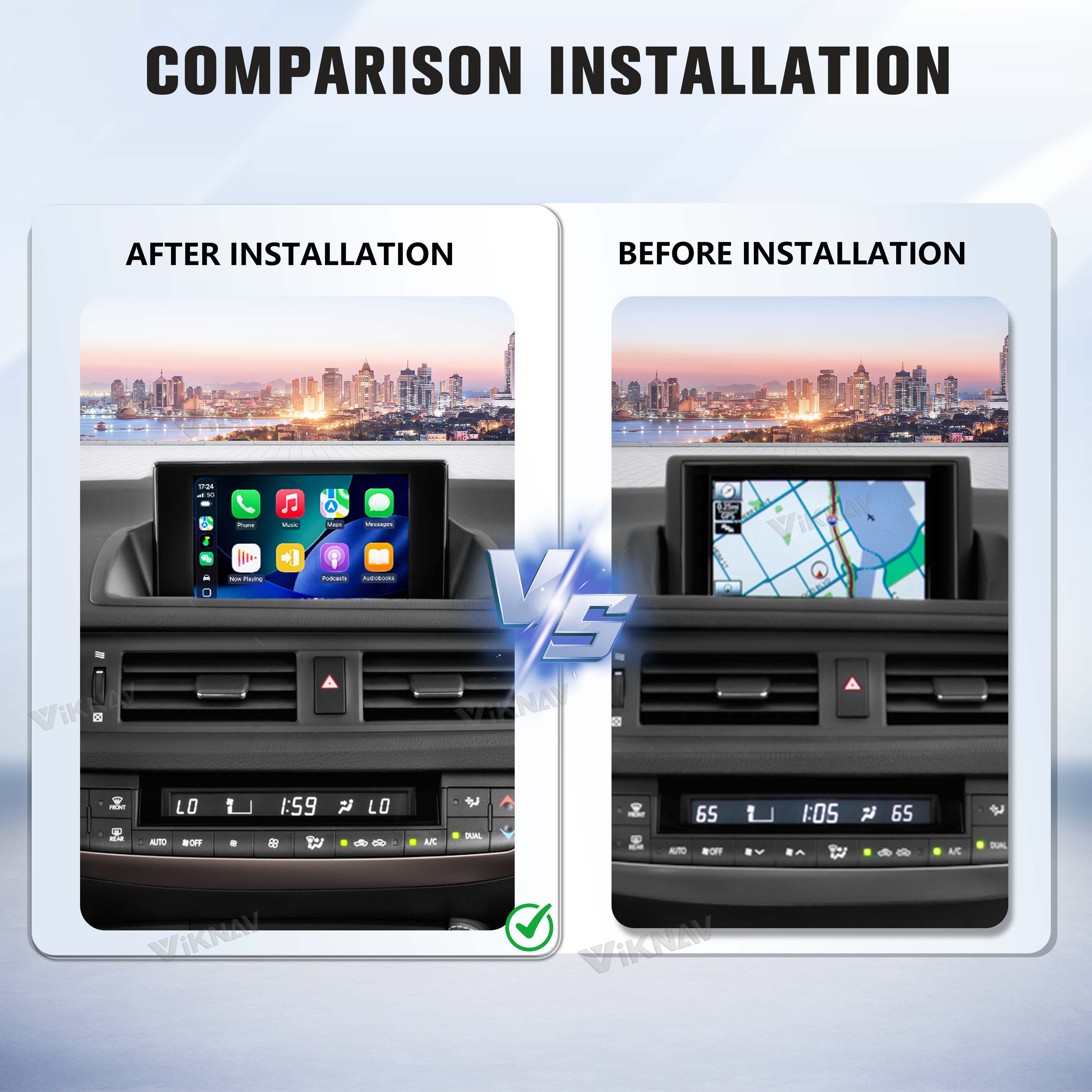 VIKNAV Wireless CarPlay Android Auto Decoder Linux Interface Box Upgrade for Lexus CT 2014–2022