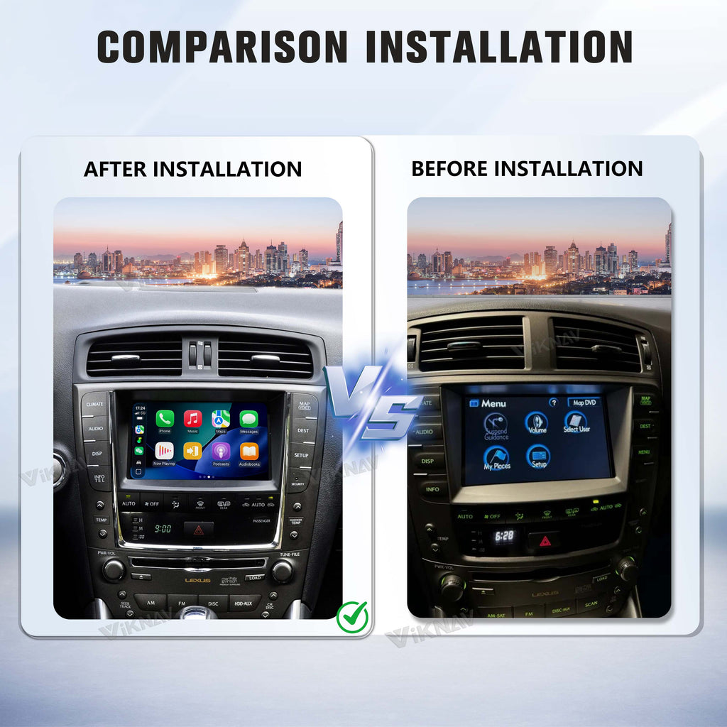 VIKNAV Wireless CarPlay Android Auto Decoder Linux Interface Box Upgrade for Lexus IS 2005 -2019