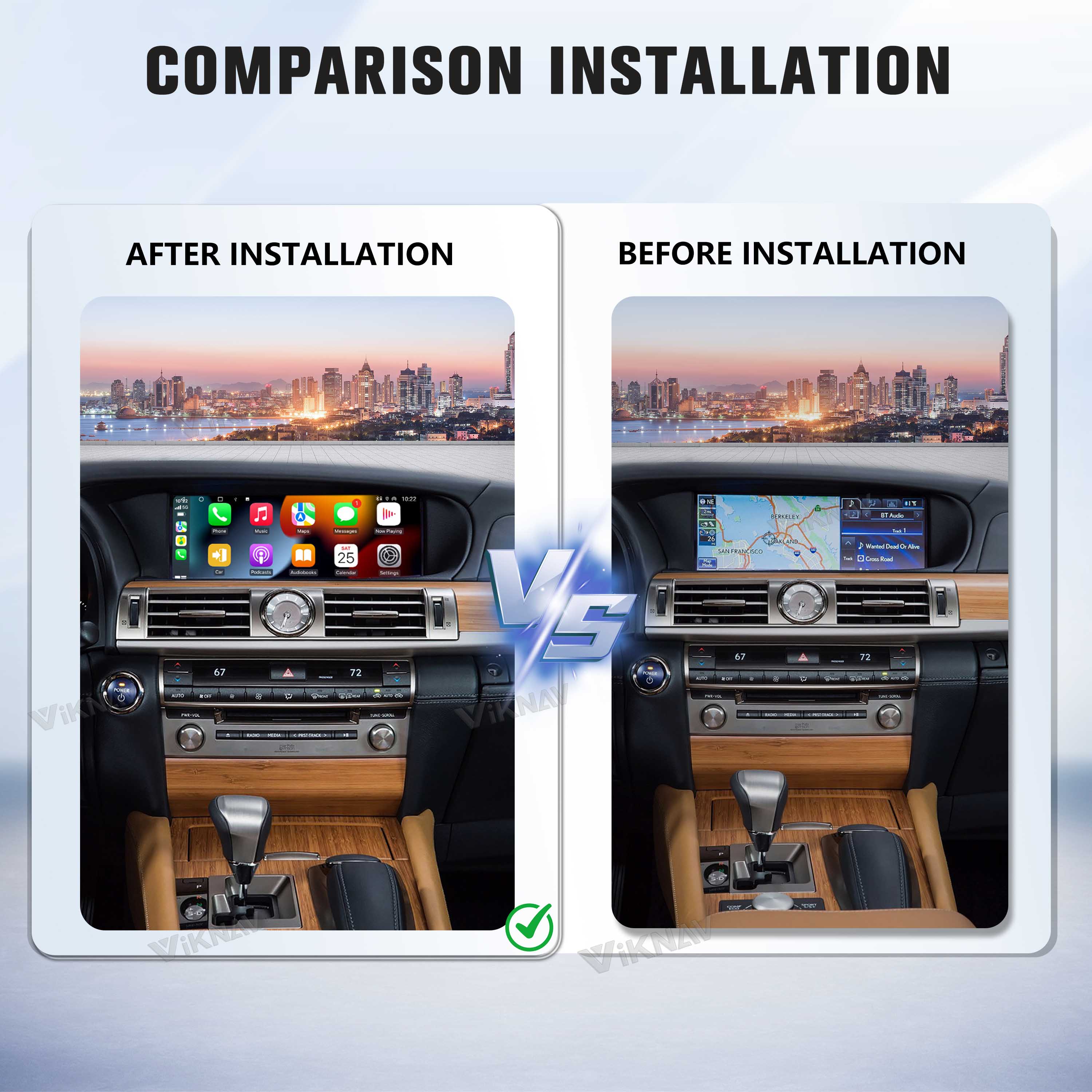 VIKNAV Wireless CarPlay Android Auto Decoder Linux Interface Box Upgrade for Lexus LS 2007-2022