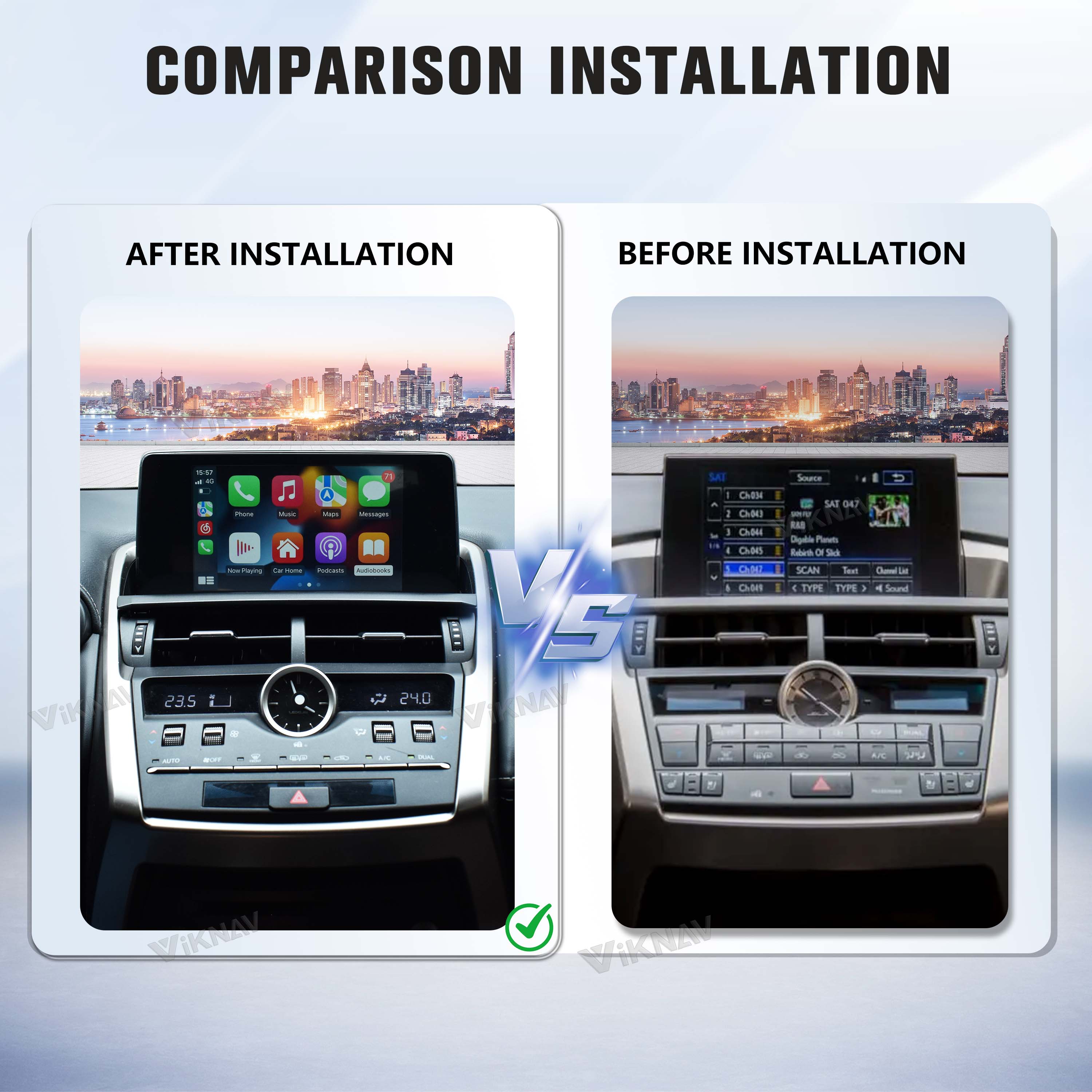 VIKNAV Wireless CarPlay Android Auto Decoder Linux Interface Box Upgrade for Lexus NX 2015–2020