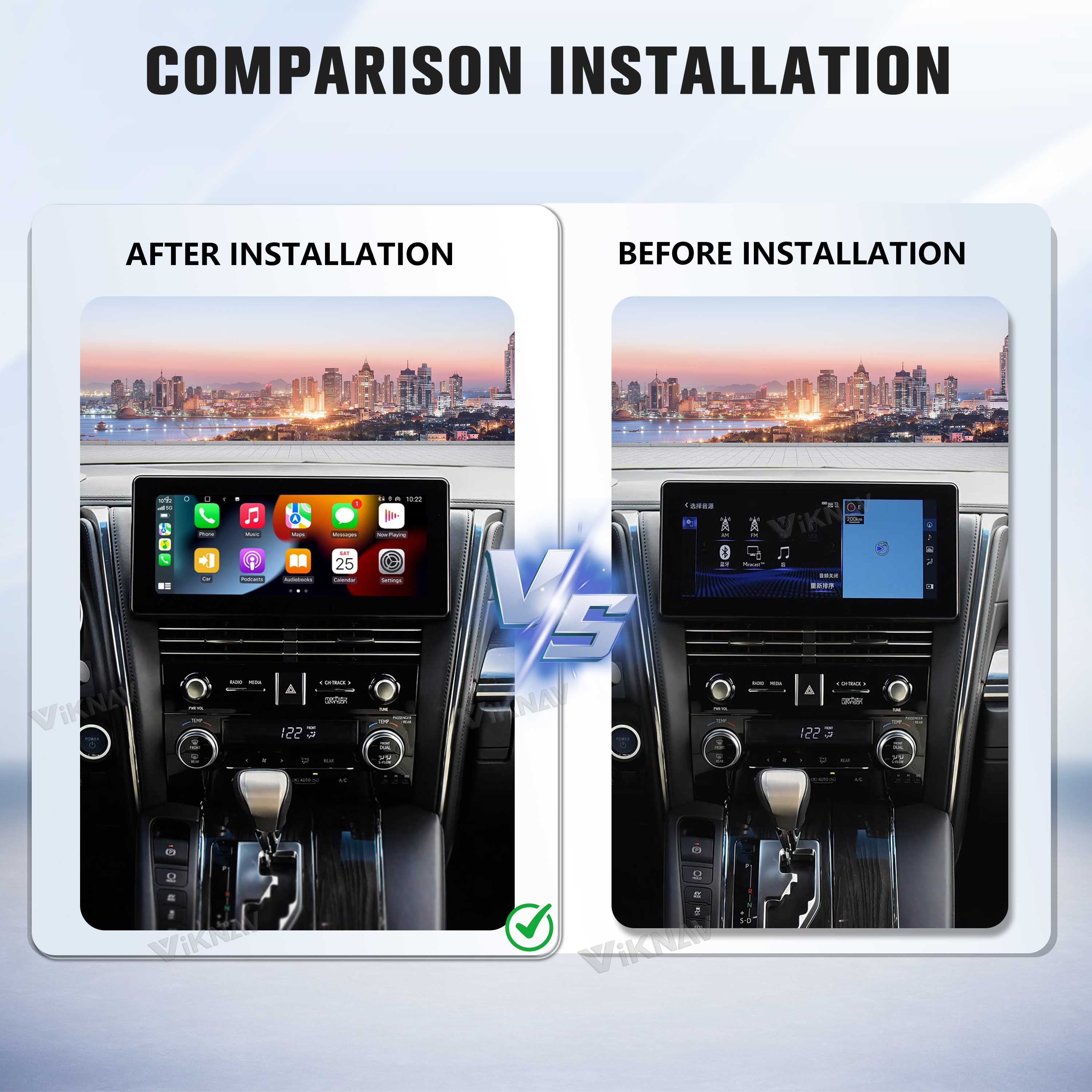 VIKNAV Wireless CarPlay Android Auto Decoder Linux Interface Box Upgrade for Lexus LM 2020-2023