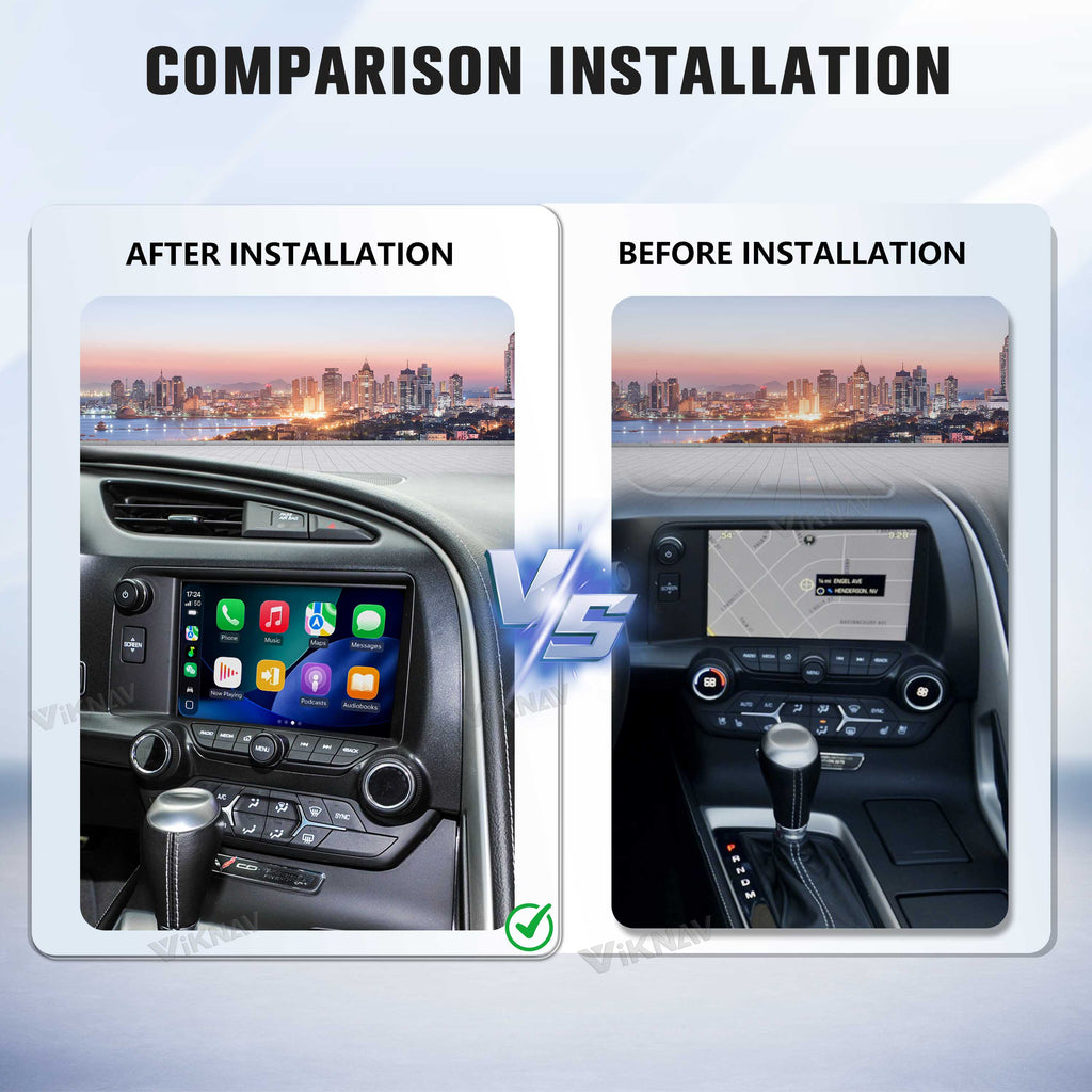VIKNAV Wireless CarPlay Android Auto Decoder Linux Interface Box Upgrade for Chevrolet Corvette C7 2013-2019