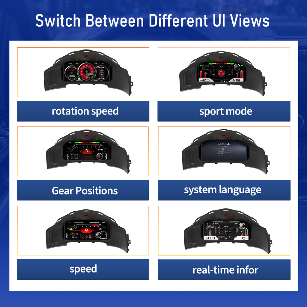Viknav 12.3 Inch Digital Cluster Dashboard For Toyota 86 Subaru BRZ 2013 2014 2015 2016 2017 2018 2019 LCD Digital Instrument Full Screen Upgrade Speedometer Panel Gauges Replacement Cockpit
