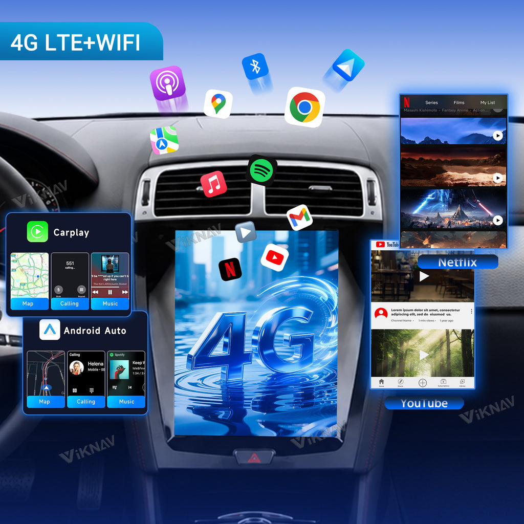 VIKNAV 12.3 Inch Android Car Radio For Jaguar XK 2006-2013 Auto Stereo Screen Upgrade Wireless Carplay GPS Navigation Multimedia Player