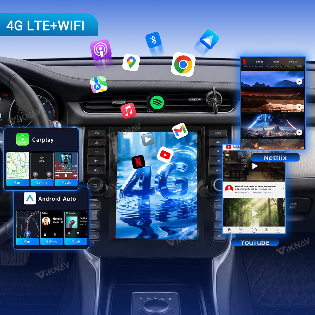 VIKNAV 9.7 Inch Android Car Radio For Jaguar XF 2016-2019 Auto Stereo Screen Upgrade Wireless Carplay GPS Navigation Multimedia Player