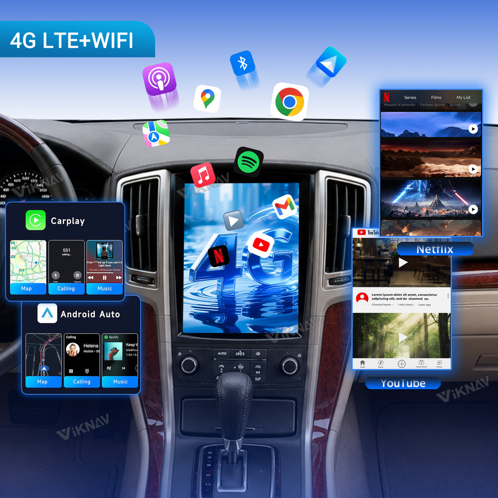 VIKNAV 9.7 Inch Android Car Radio For Cadillac SLS 2007-2012 Auto Stereo Screen Upgrade Wireless Carplay GPS Navigation Multimedia Player