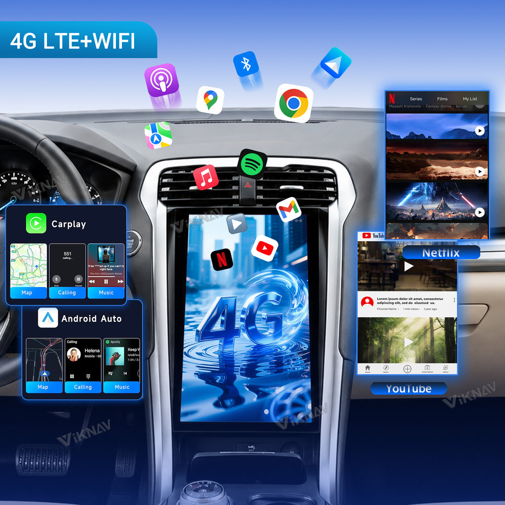 VIKNAV 14.4 Inch Android Car Radio For Ford Mondeo 2013-2021 Auto Stereo Screen Upgrade