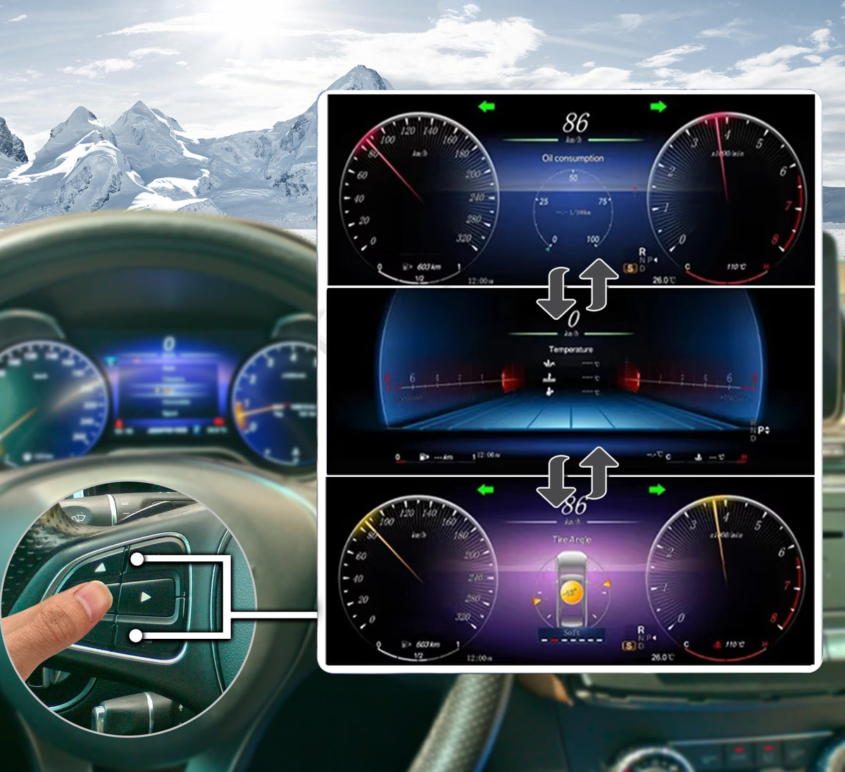 One-Touch Switch to Professional Off-Road View