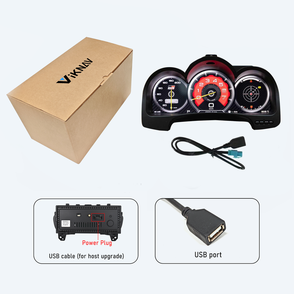 Viknav 13 inch Digital Gauge Cluster for Toyota Fortuner/Hilux/Vigo 2005-2015 LCD Car Digital Speedometer Dashboard Panel
