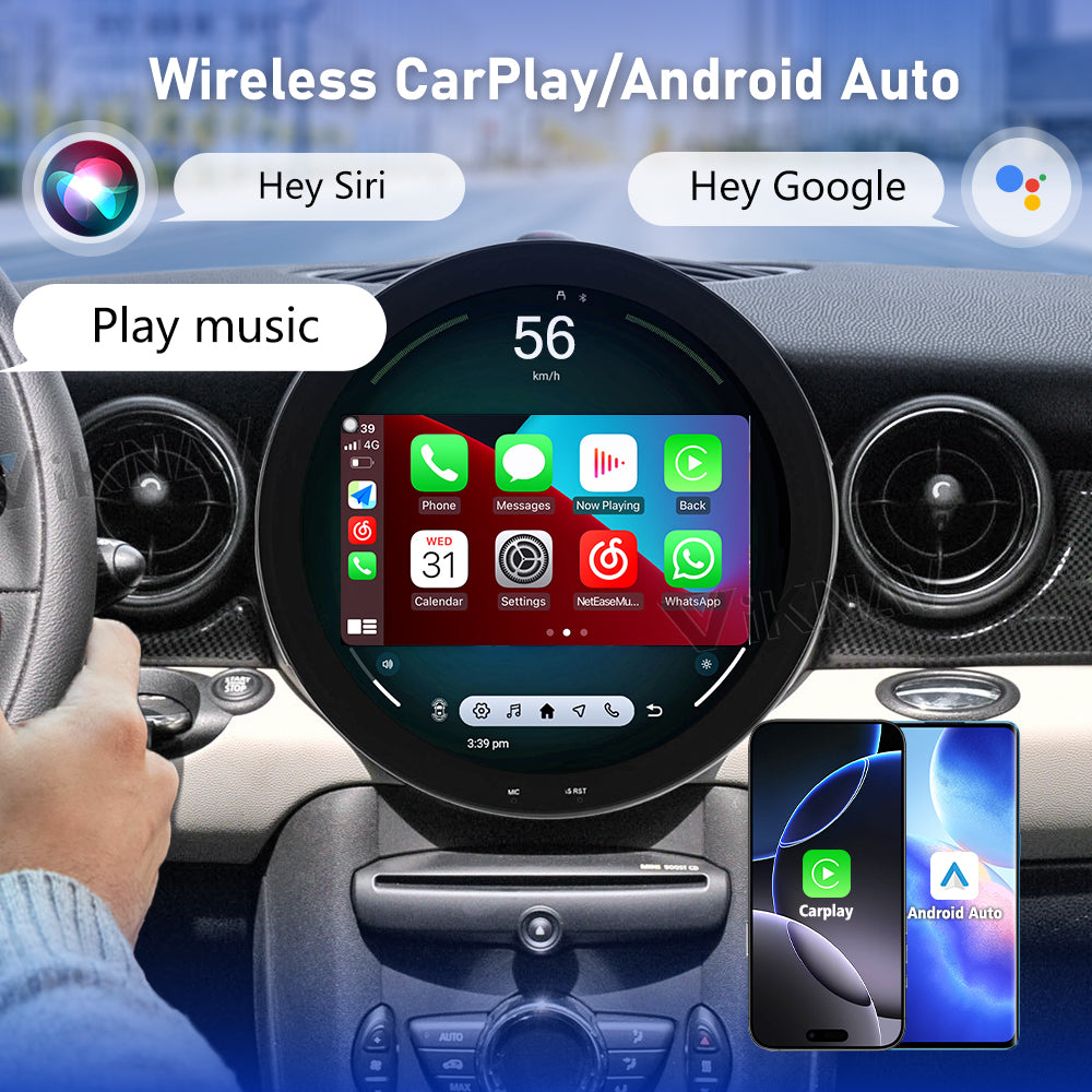 VIKNAV 11.7 Inch Car Radio for BMW Mini Cooper R56 R60 2007-2016 Android Auto Upgrade Stereo Screen Wireless Carplay GPS Navigation Multimedia Player