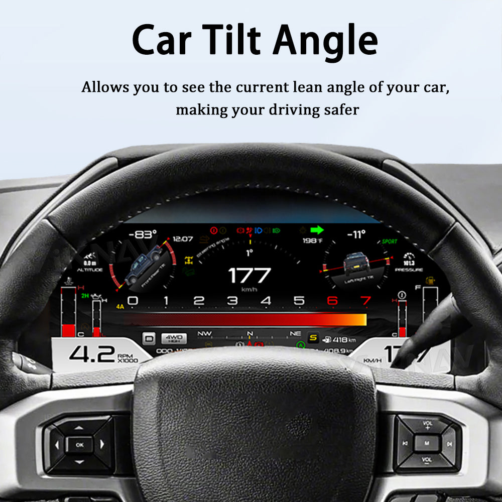 Viknav 14.4 Inch Car Radio Android and Digital Cluster Dashboard Panel Speedometer For Ford F150 Raptor 2015-2022 Stereo Wireless Carplay Android Auto Touch Screen GPS Navigation Multimedia Player