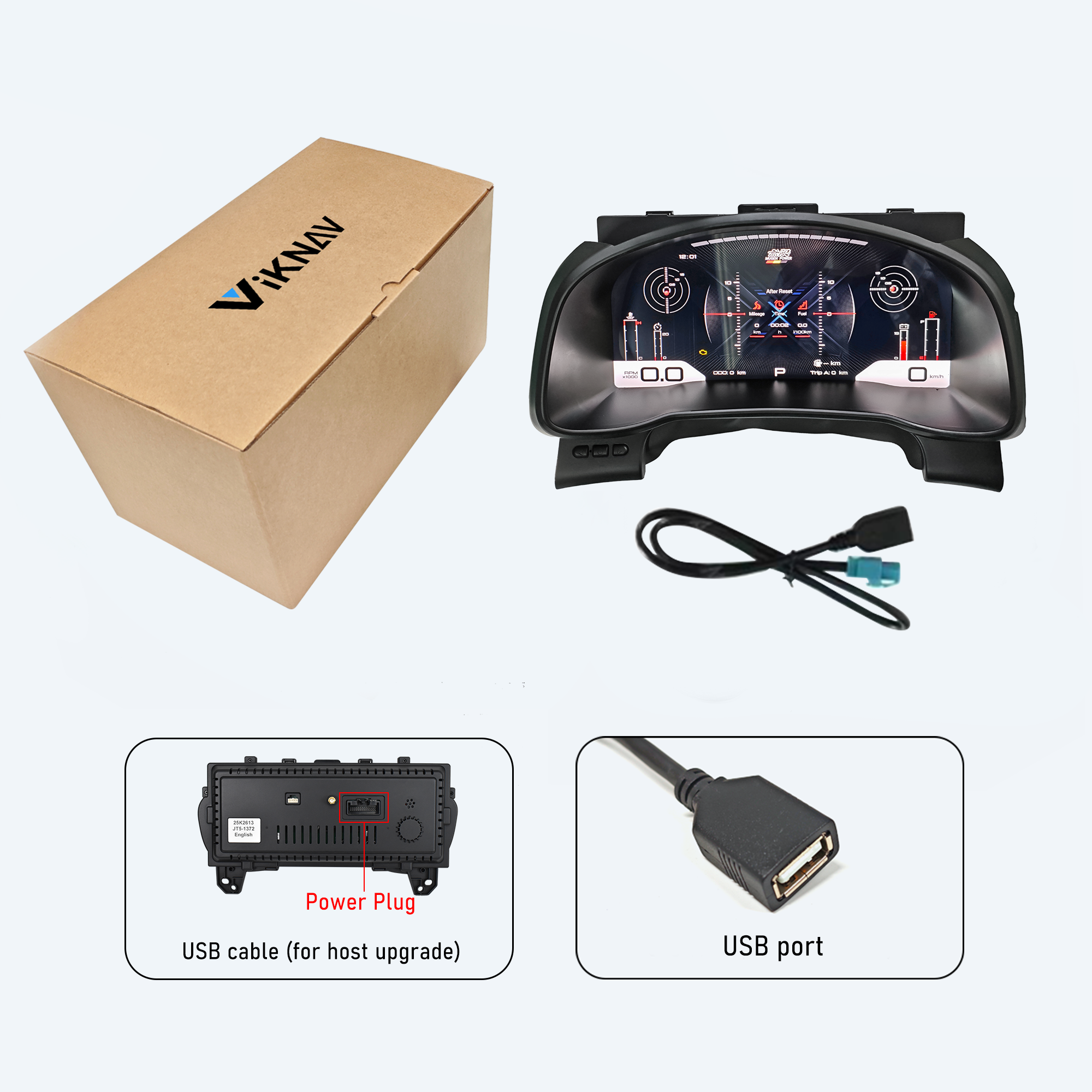 Viknav 13 inch Digital Gauge Cluster for Honda Fit 2014-2020 LCD Car Digital Speedometer Dashboard Panel