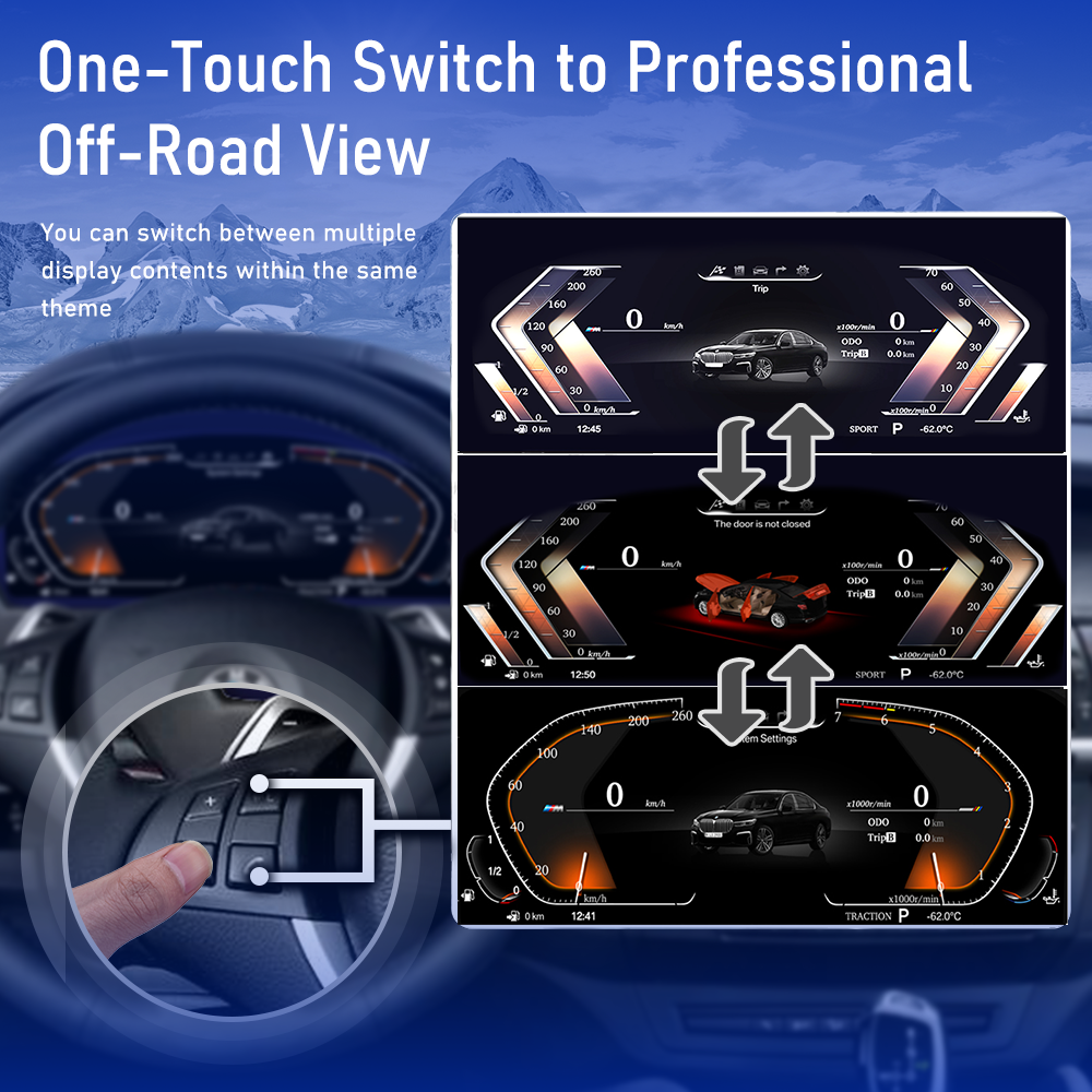 Viknav 12.3 inch Digital Gauge Cluster for BMW X6 E71 2007-2013 LCD Car Digital Speedometer Dashboard Panel