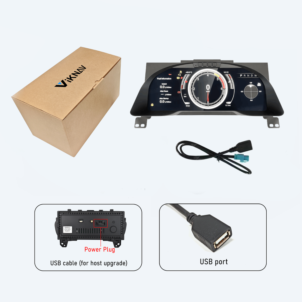 Viknav 12.3 inch Digital Gauge Cluster for Toyota Innova 2016-2022 LCD Car Digital Speedometer Dashboard Panel