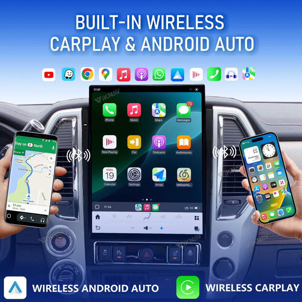 Viknav 15.6" Touch Screen Car Radio For Nissan Titan ( 2020 2021 2022 2023 2024 2025 ) Multimedia Player Android Auto GPS Navigation Wireless Carplay (128GB)