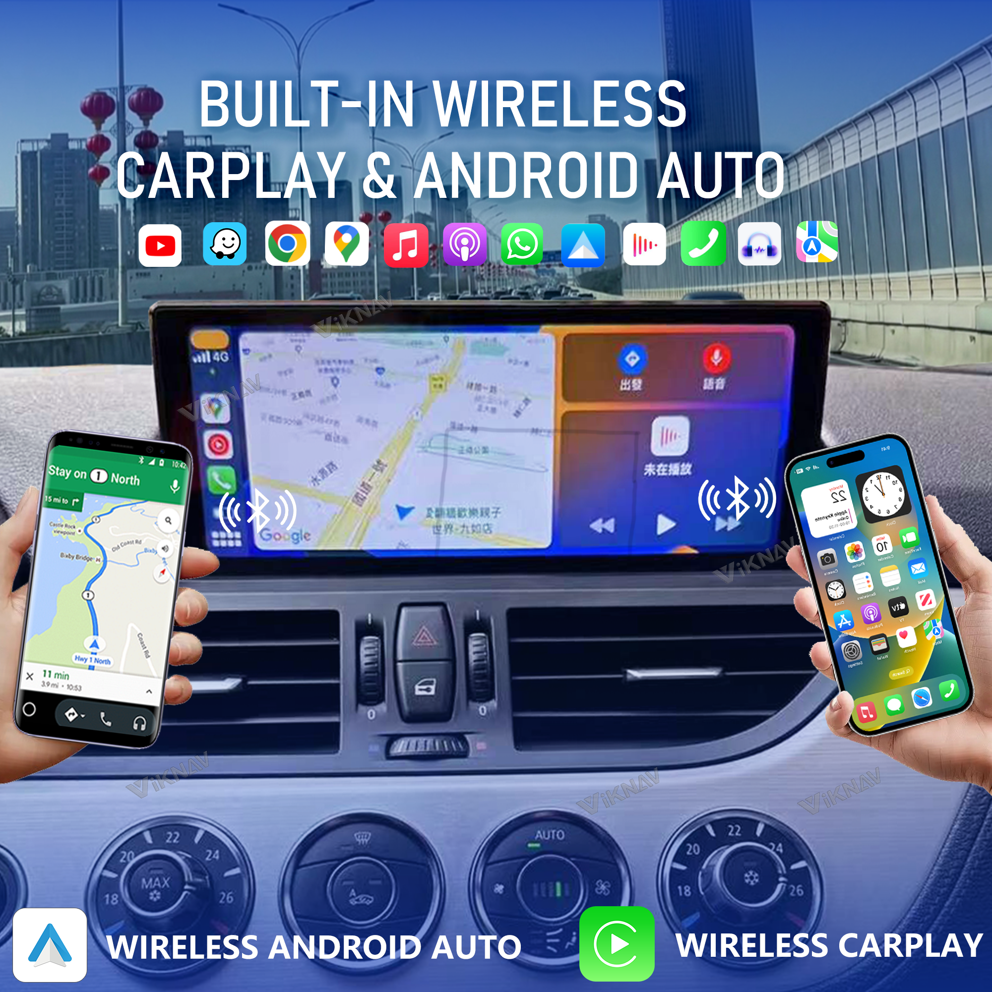 VIKNAV 10.25 Inch Android Car Radio for BMW Z4 E89 2009-2018 Auto Stereo Screen Upgrade Wireless Carplay GPS Navigation Multimedia Player Head Unit