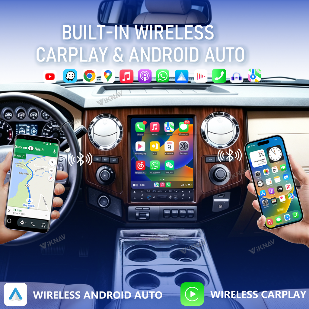 VIKNAV 12.1 Inch Android Car Radio for Ford F250 F350 2011-2016 Auto Stereo Screen Upgrade Wireless Carplay GPS Navigation Multimedia Player Head Unit