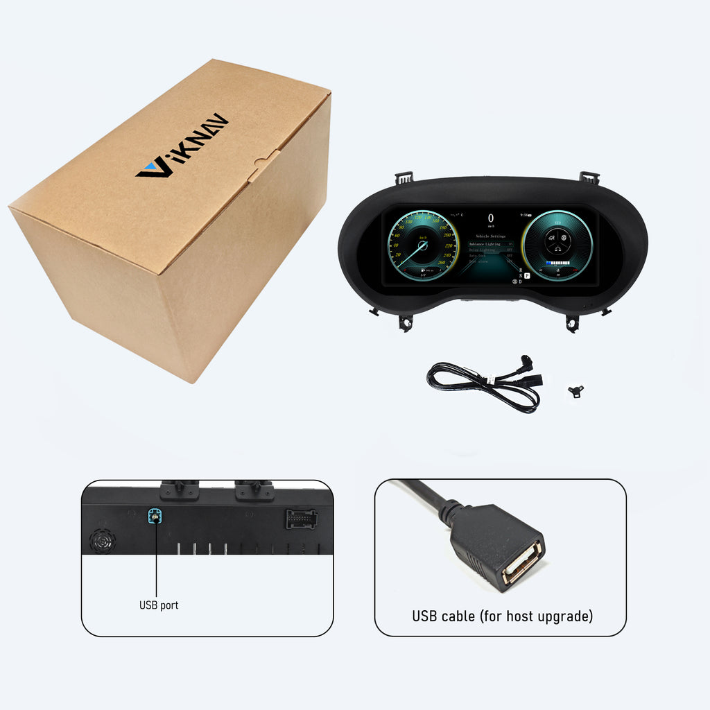 Viknav 12.3 Inch Digital Cluster Dashboard For Mercedes Benz VITO 2015-2021 LCD Digital Instrument Full Screen Upgrade Speedometer Panel Gauges Replacement Cockpit