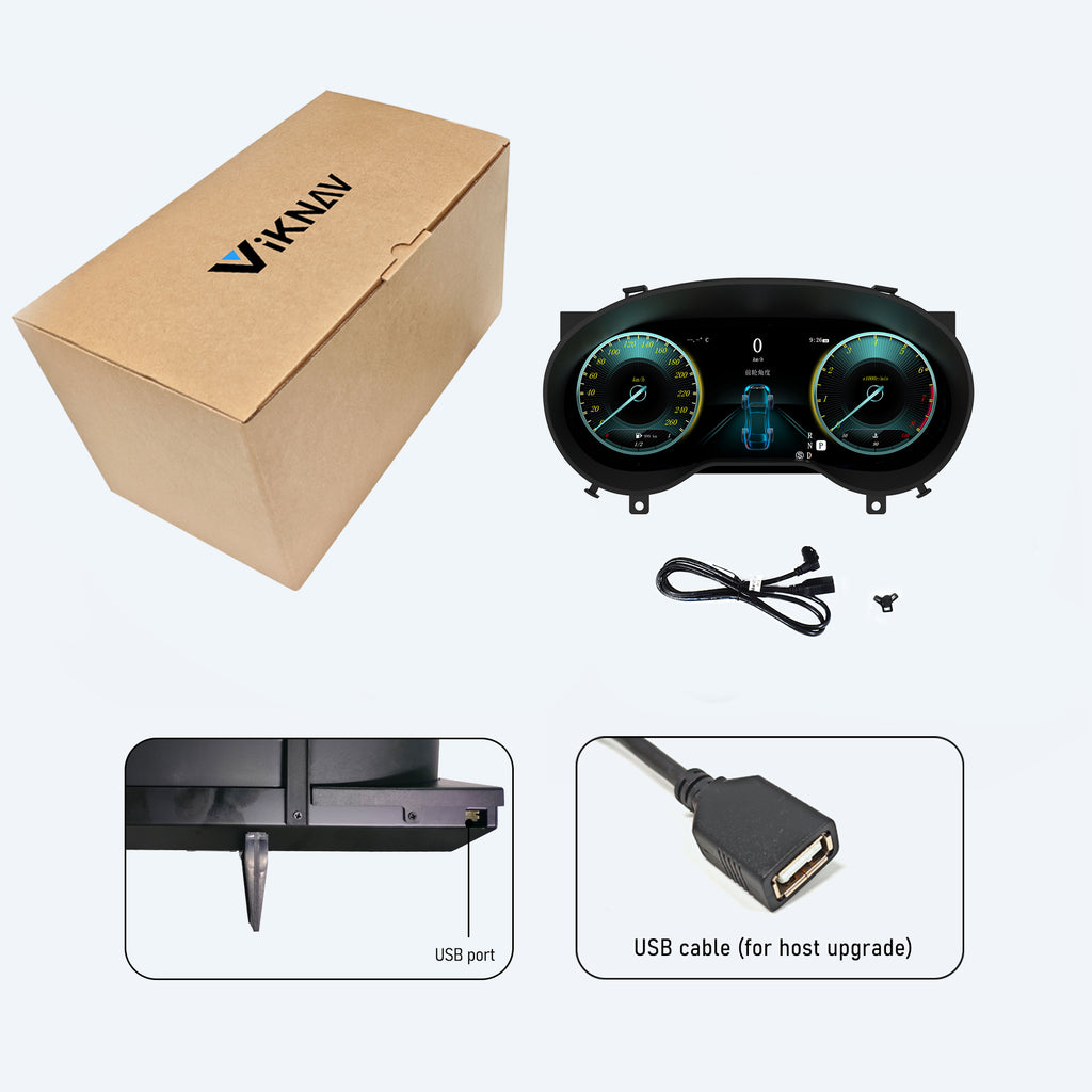 Viknav 12.3 Inch Digital Cluster Dashboard For Mercedes Benz GLA/CLA 2015-2018 LCD Digital Instrument Full Screen Upgrade Speedometer Panel Gauges Replacement Cockpit