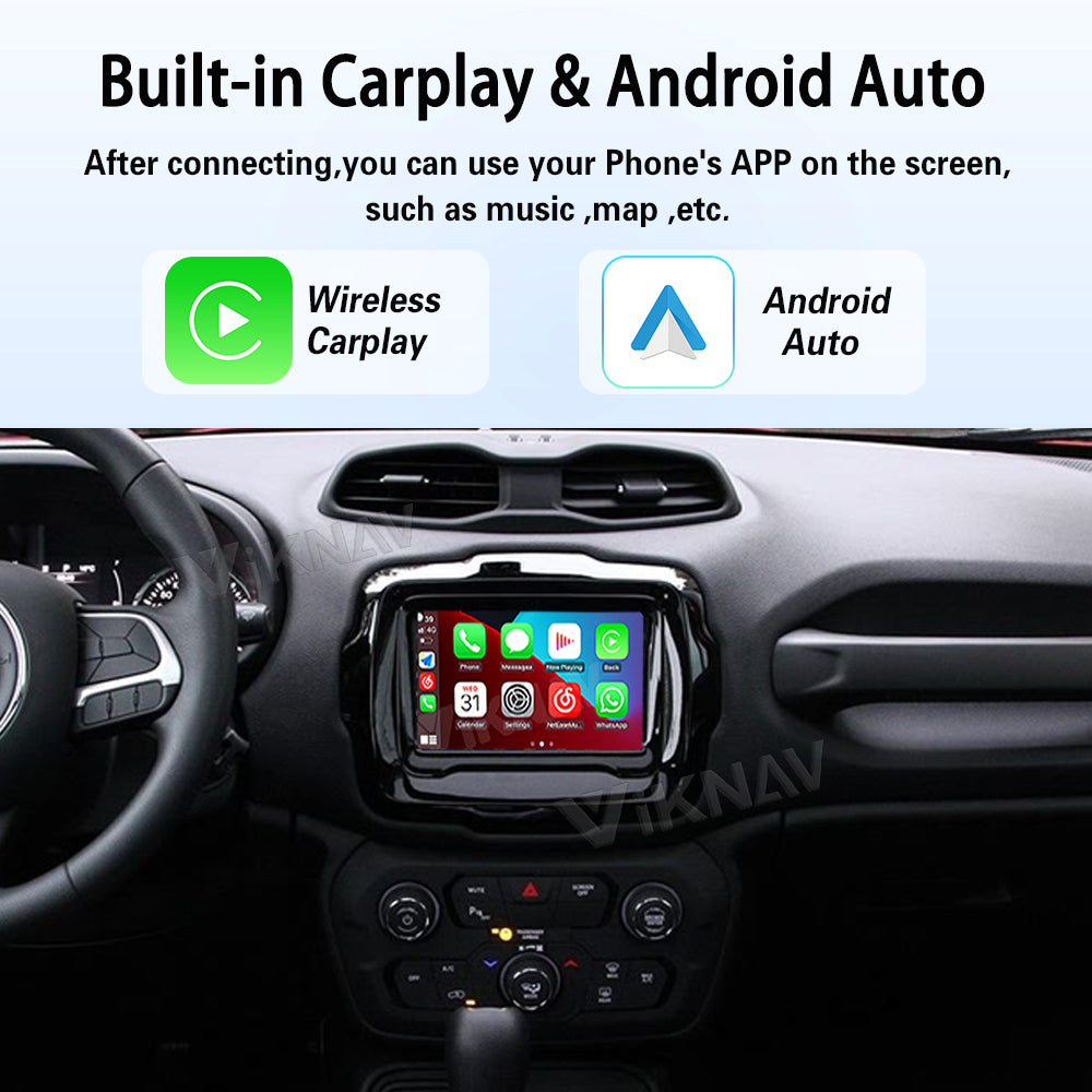 Viknav Linux System Wireless Carplay Android Auto Decoder Box for Jeep Renegade Upgrade Interface Autolink Airplay Decoding Box