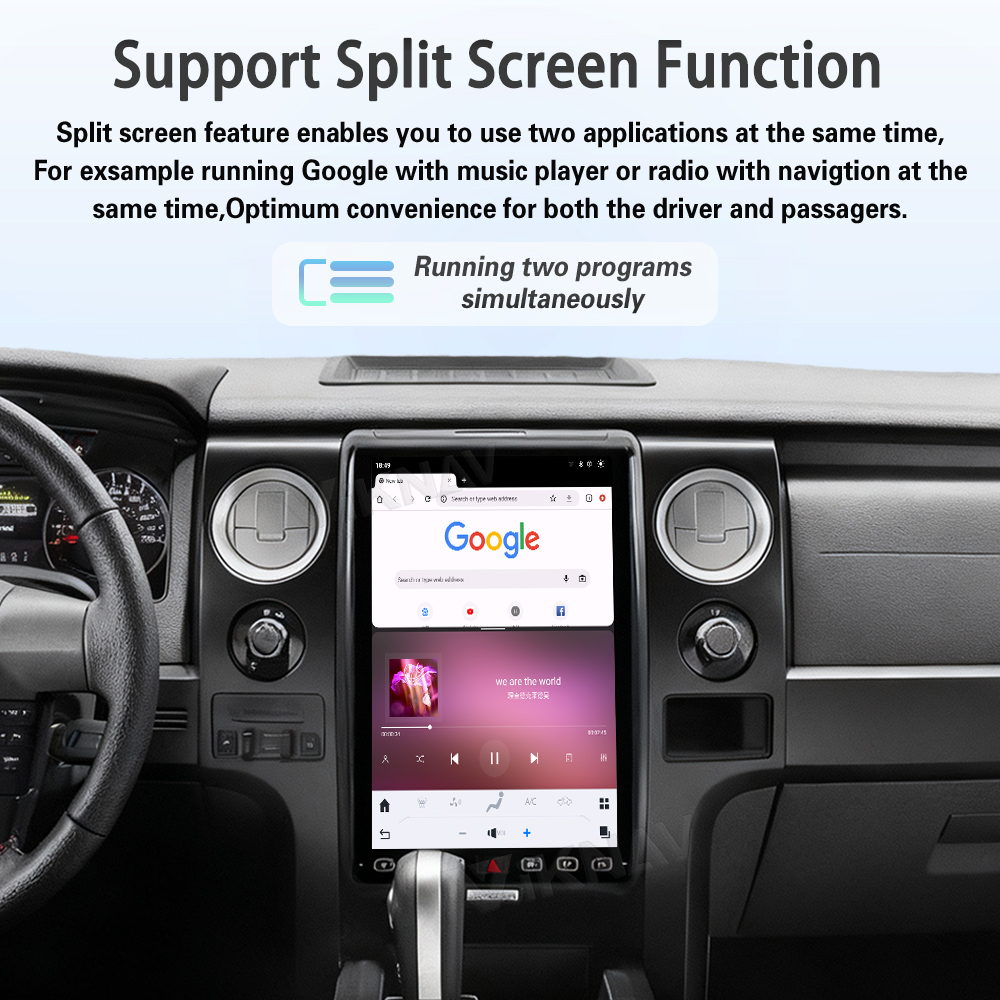 Viknav 14.4 Inch Car Radio Android and Digital Cluster Dashboard Panel Speedometer For Ford F150 2013-2014 Stereo Wireless Carplay Android Auto Touch Screen GPS Navigation Multimedia Player