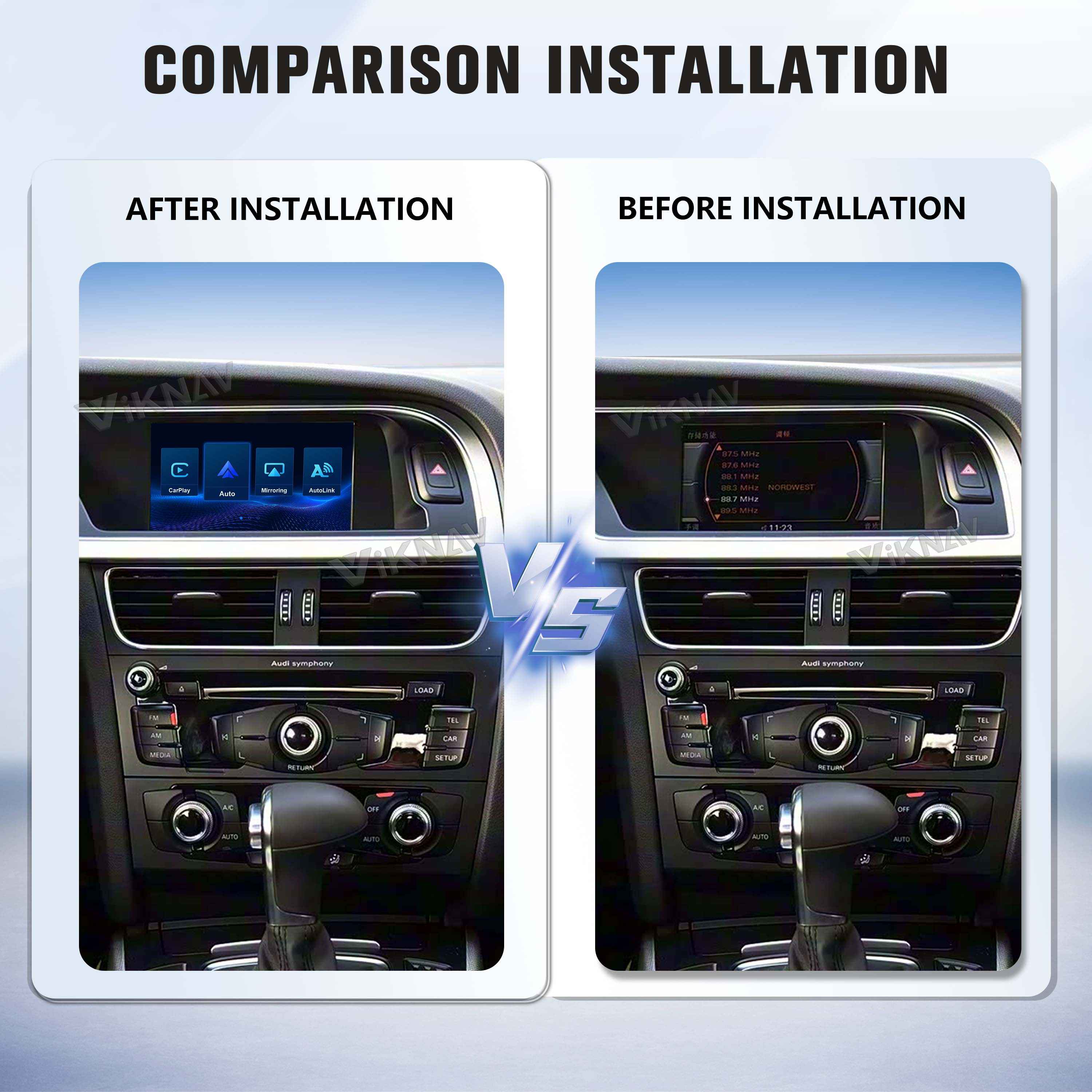 Viknav Linux System Decoder Box for AUDI A4 A5 Q5 2008-2018 Upgrade Interface Wireless Carplay Android Auto Decoding Box Autolink Airplay