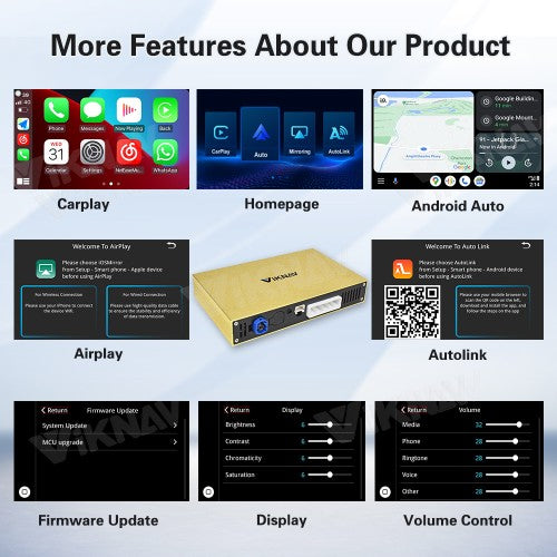 Viknav Car Decoder Box Linux Interface for Peugeot 208 308 408 508 2008 2014-2016 Upgrade interface Wireless Android Auto Apple CarPlay