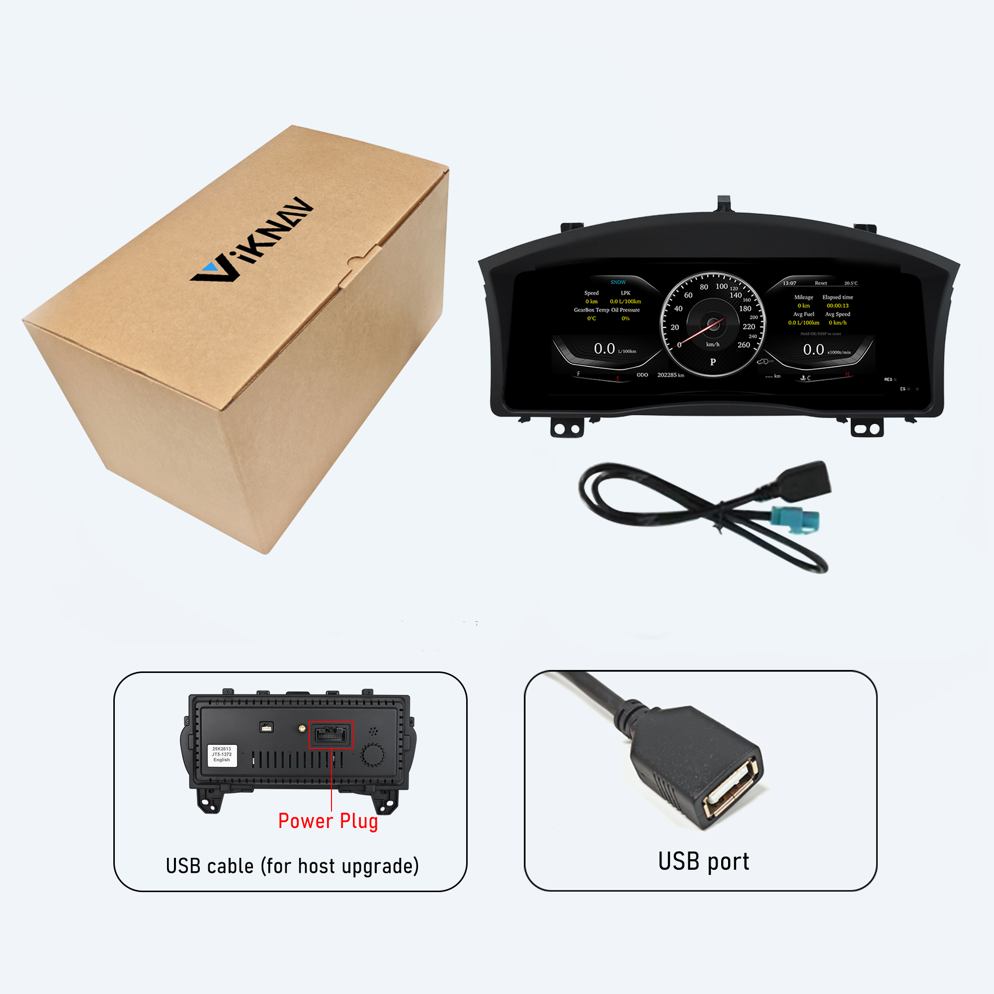 Viknav 13 inch Digital Cluster For Lexus LX 570 2010-2017 LCD Instrument Speedometer Dashboard Panel