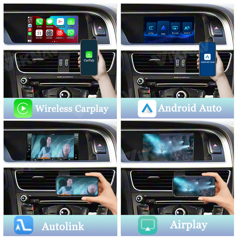 Viknav Linux System Decoder Box for AUDI A4 A5 Q5 2008-2018 Upgrade Interface Wireless Carplay Android Auto Decoding Box Autolink Airplay