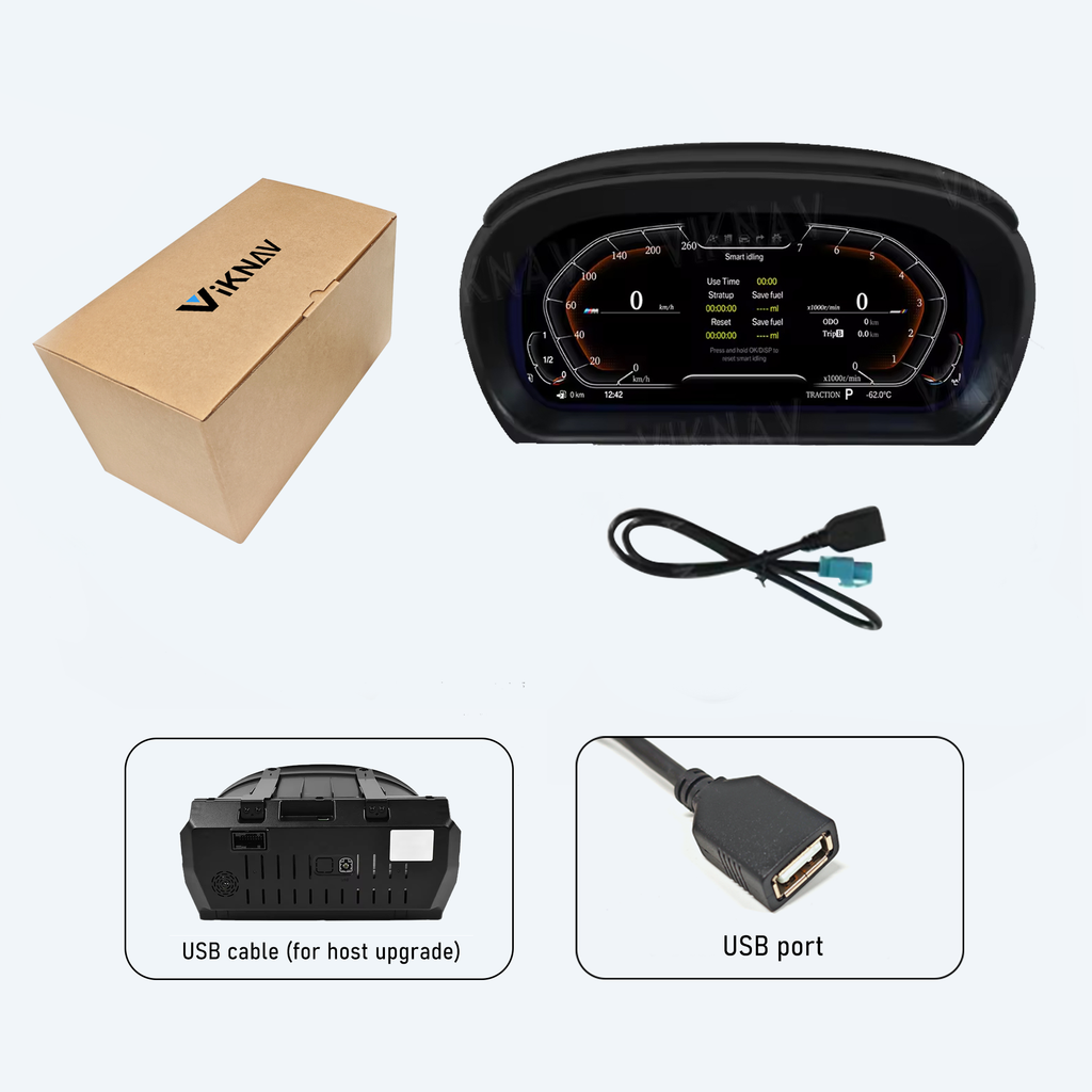 Viknav 11 inch Digital Gauge Cluster for BMW 3Series E90 E91 E92 E93 2005-2012 LCD Car Digital Speedometer Dashboard Panel