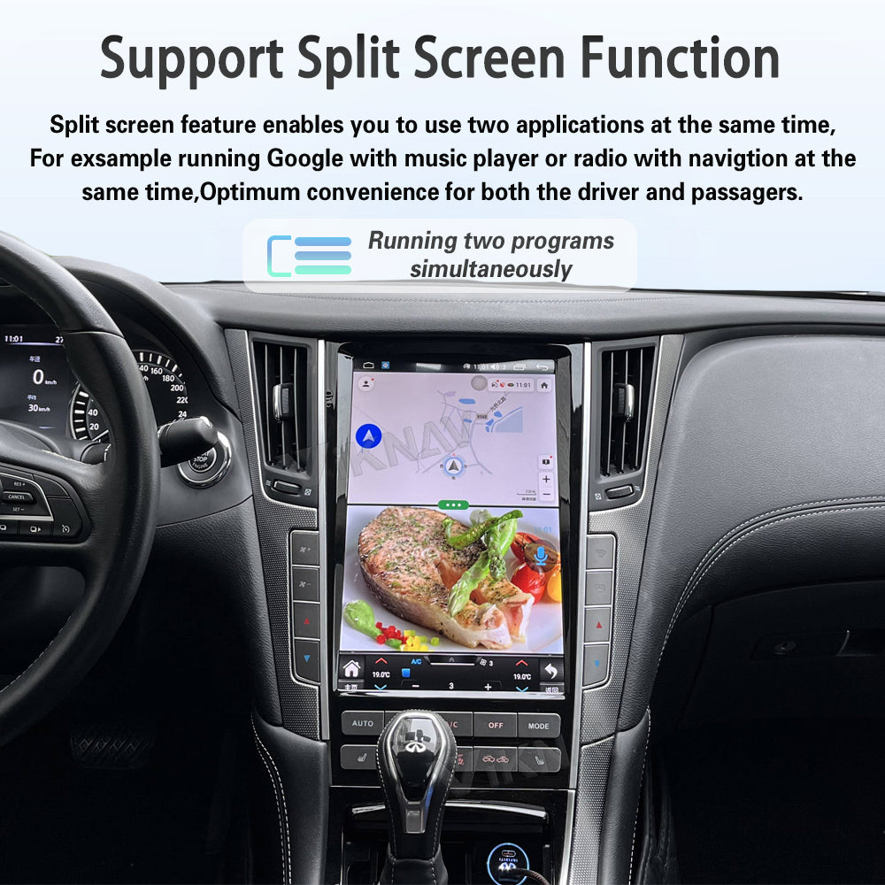 Viknav 12.1 inch Android Car Stereo For Infiniti Q50 Q60 2013-2019 Wireless CarPlay & Android Auto GPS Navigation Head Unit
