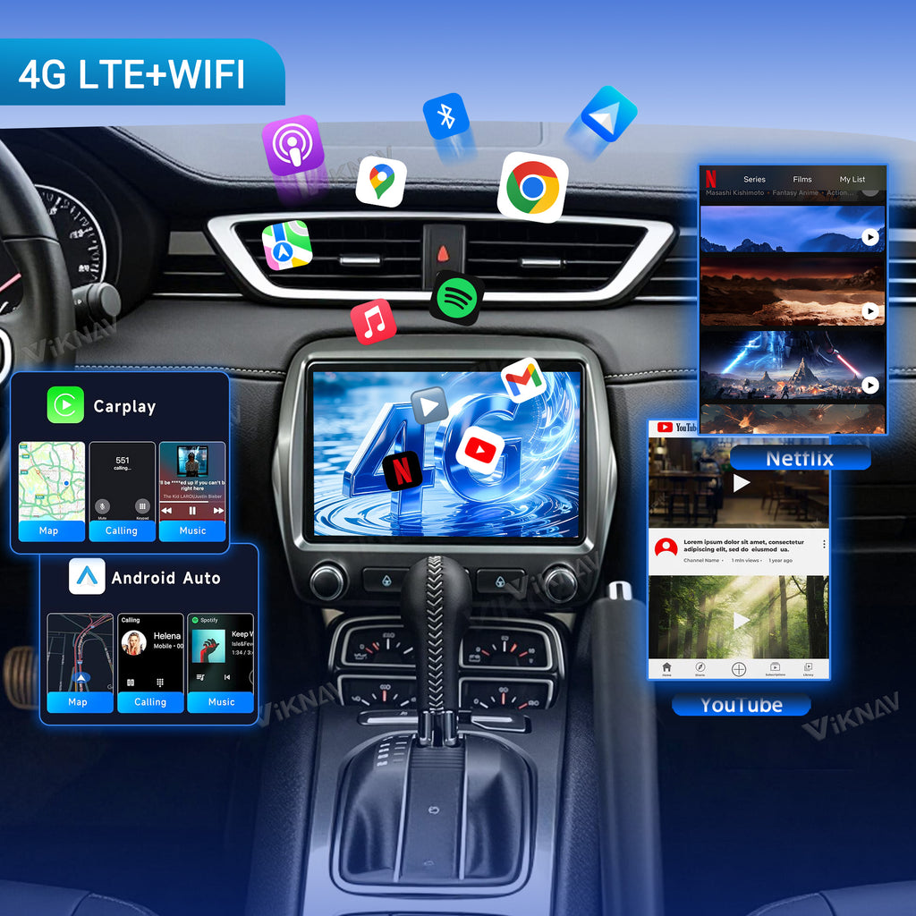VIKNAV 9 Inch Android Car Radio Auto Stereo for Chevrolet Camaro 2010 2011 2012 2013 2014 2015 Screen Upgrade Wireless Carplay GPS Navigation Multimedia Player Head Unit