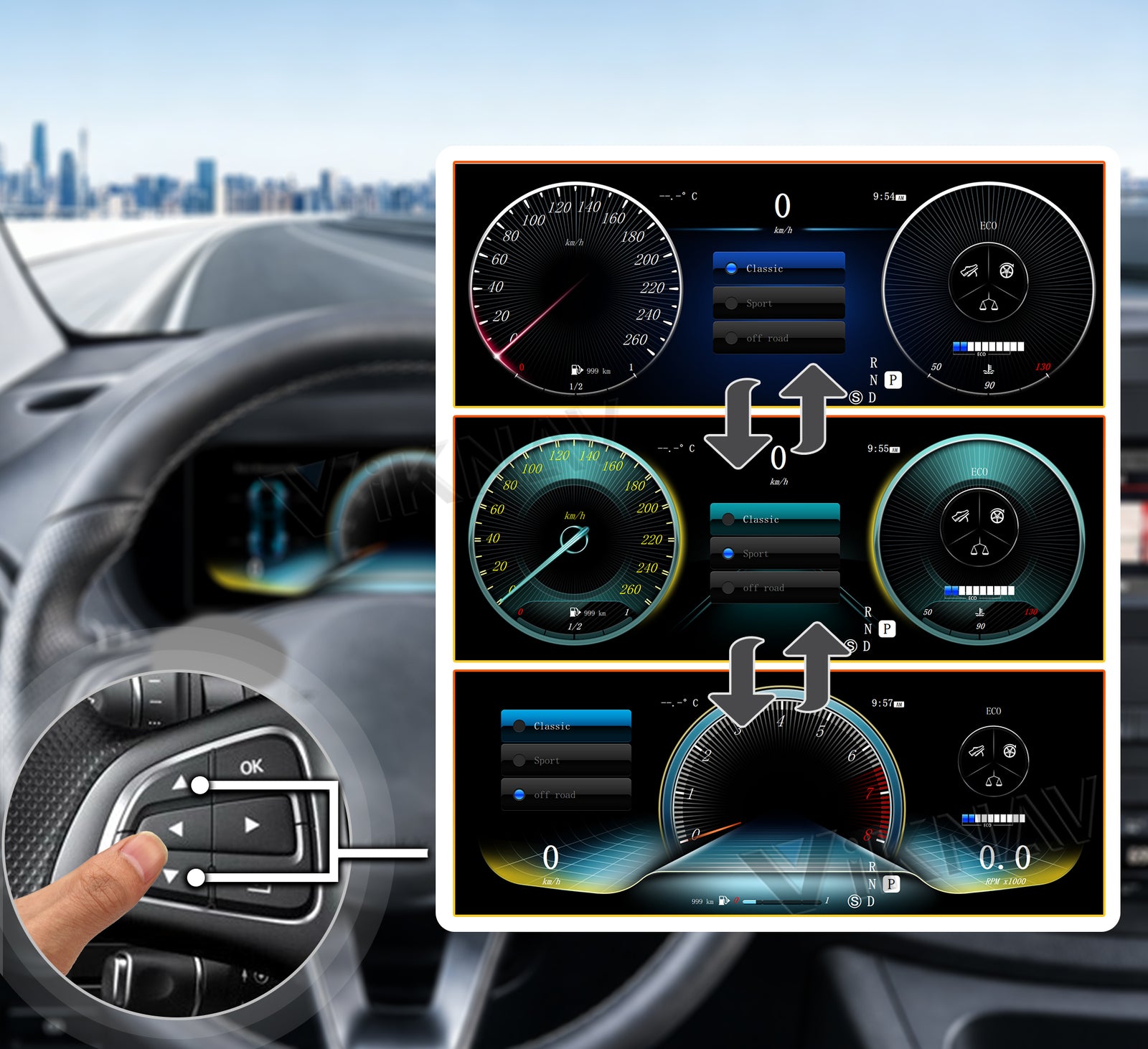 One-Touch Switch to Professional Off-Road View