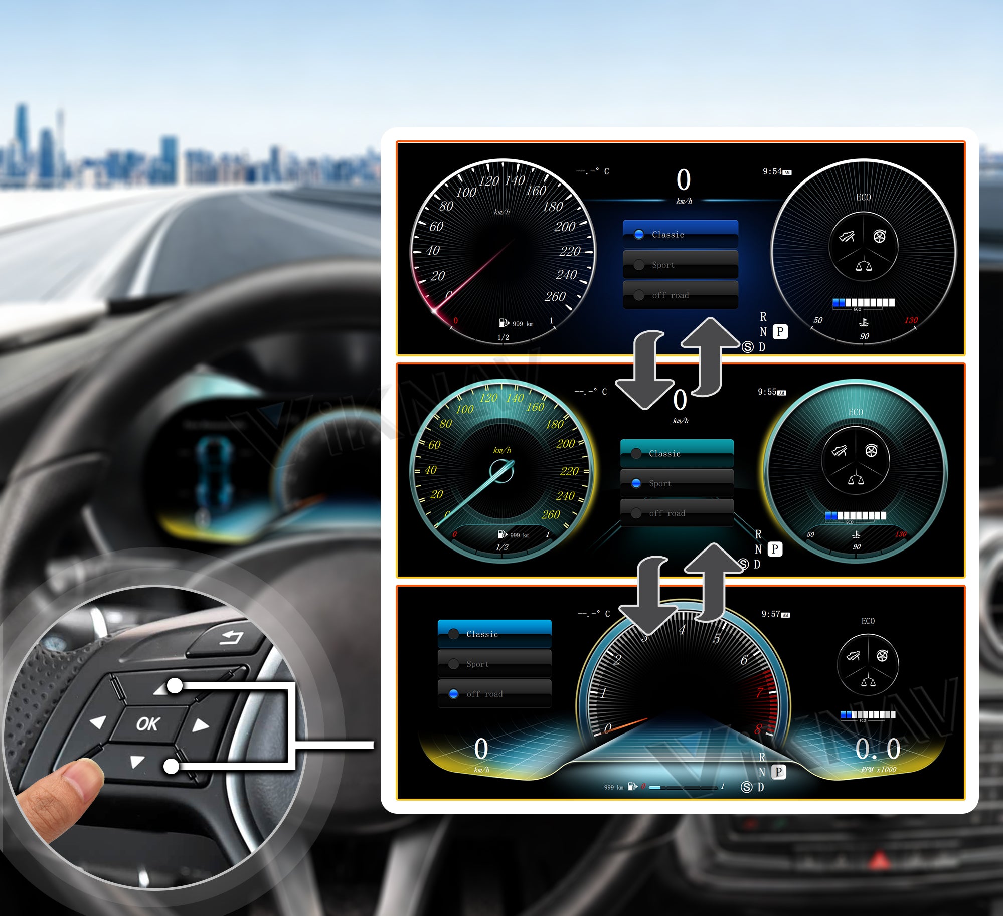 Viknav 12.3 Inch Digital Cluster Dashboard For Mercedes Benz GLA/CLA 2015-2018 LCD Digital Instrument Full Screen Upgrade Speedometer Panel Gauges Replacement Cockpit