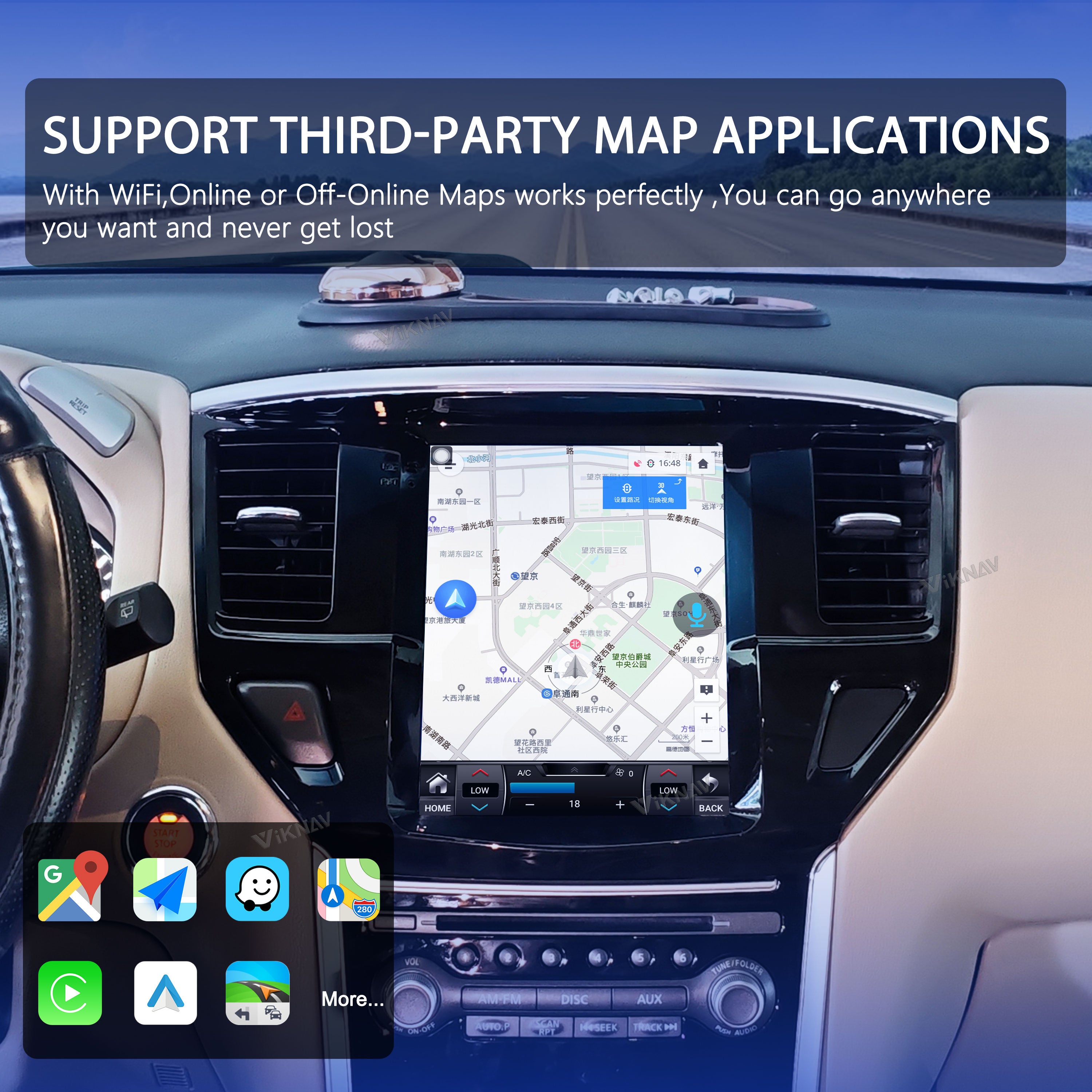 VIKNAV 10.4 Inch Android Car Radio for Nissan Pathfinder 2012-2020 Auto Stereo Screen Upgrade Wireless Carplay GPS Navigation Multimedia Player Head Unit