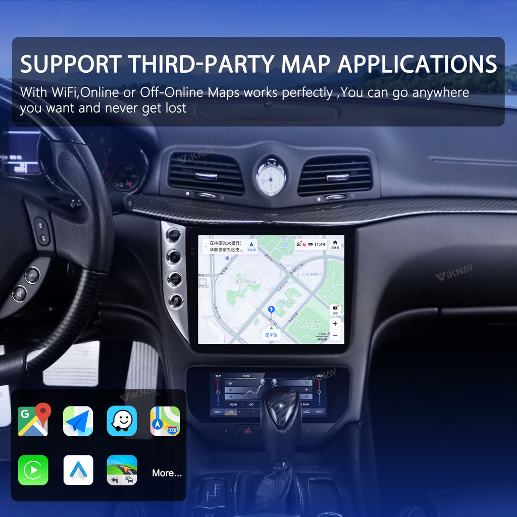 VIKNAV 10 Inch Android Car Radio for Maserati GranTurismo GT GC 2007-2017 Auto Stereo Screen Upgrade Wireless Carplay GPS Navigation Multimedia Player With AC Panel