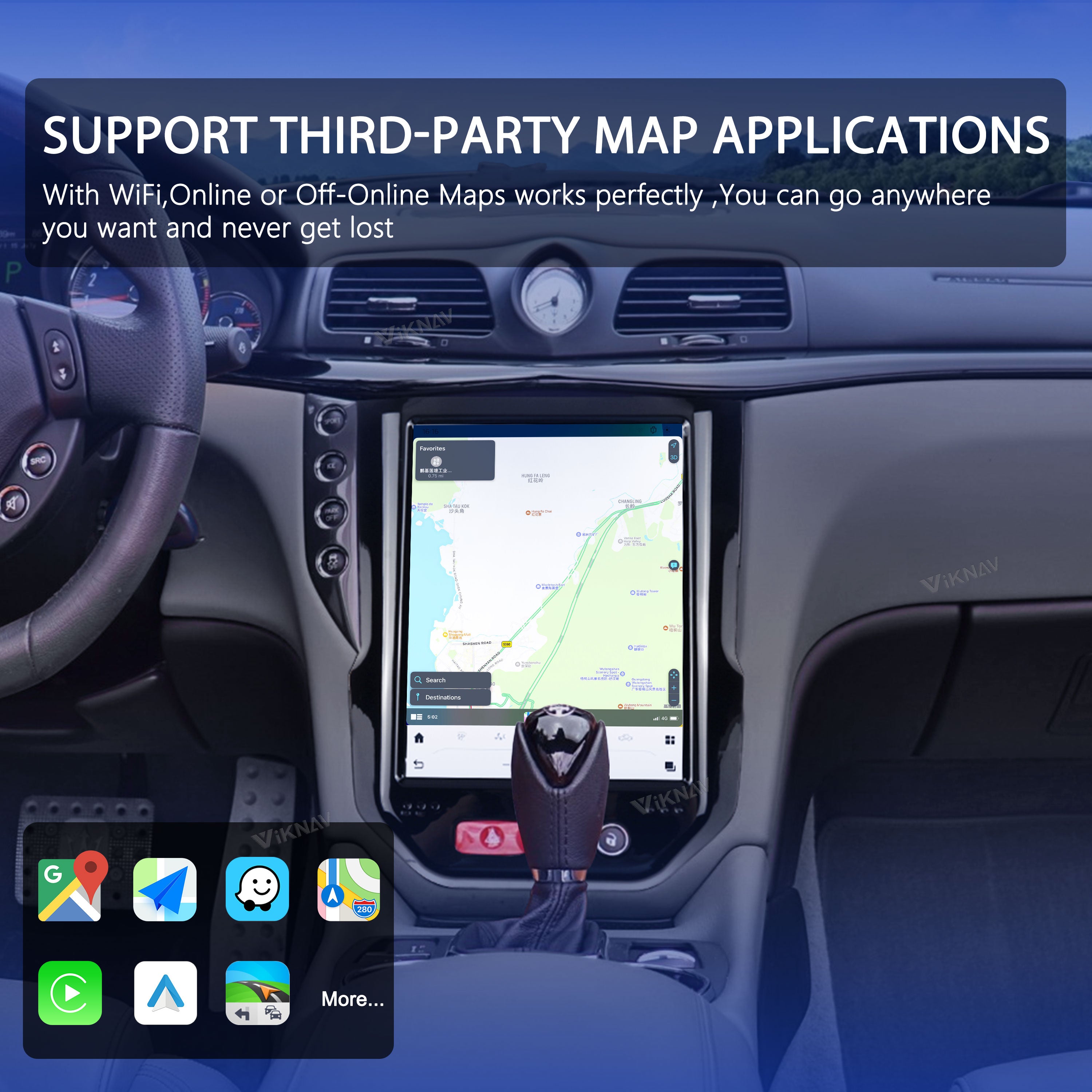 VIKNAV 10.5 Inch Android Car Radio For Maserati GT GranTurismo 2007-2017 Auto Stereo Infotainment System Screen Upgrade (128GB)