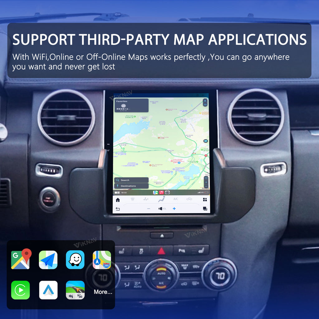 VIKNAV 10.4 Inch Android Car Radio For Land Rover Discovery 4 LR4 2009-2016 Auto Stereo Infotainment System Screen Upgrade (128GB)