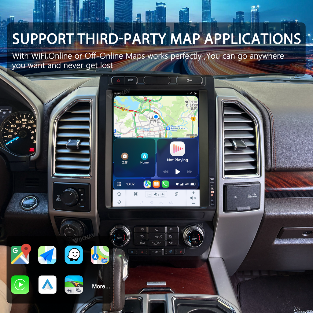 VIKNAV 12.1 Inch Android Car Radio For Ford F150 2015-2022 F250 F350 F450 2017-2022 Auto Stereo Screen Upgrade Wireless Carplay GPS Navigation Multimedia Player